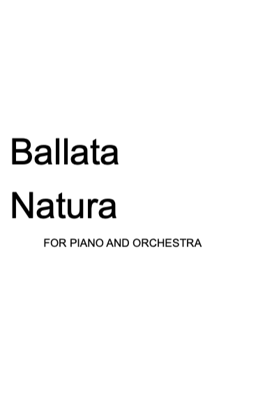 Ballata Natura-钢琴谱