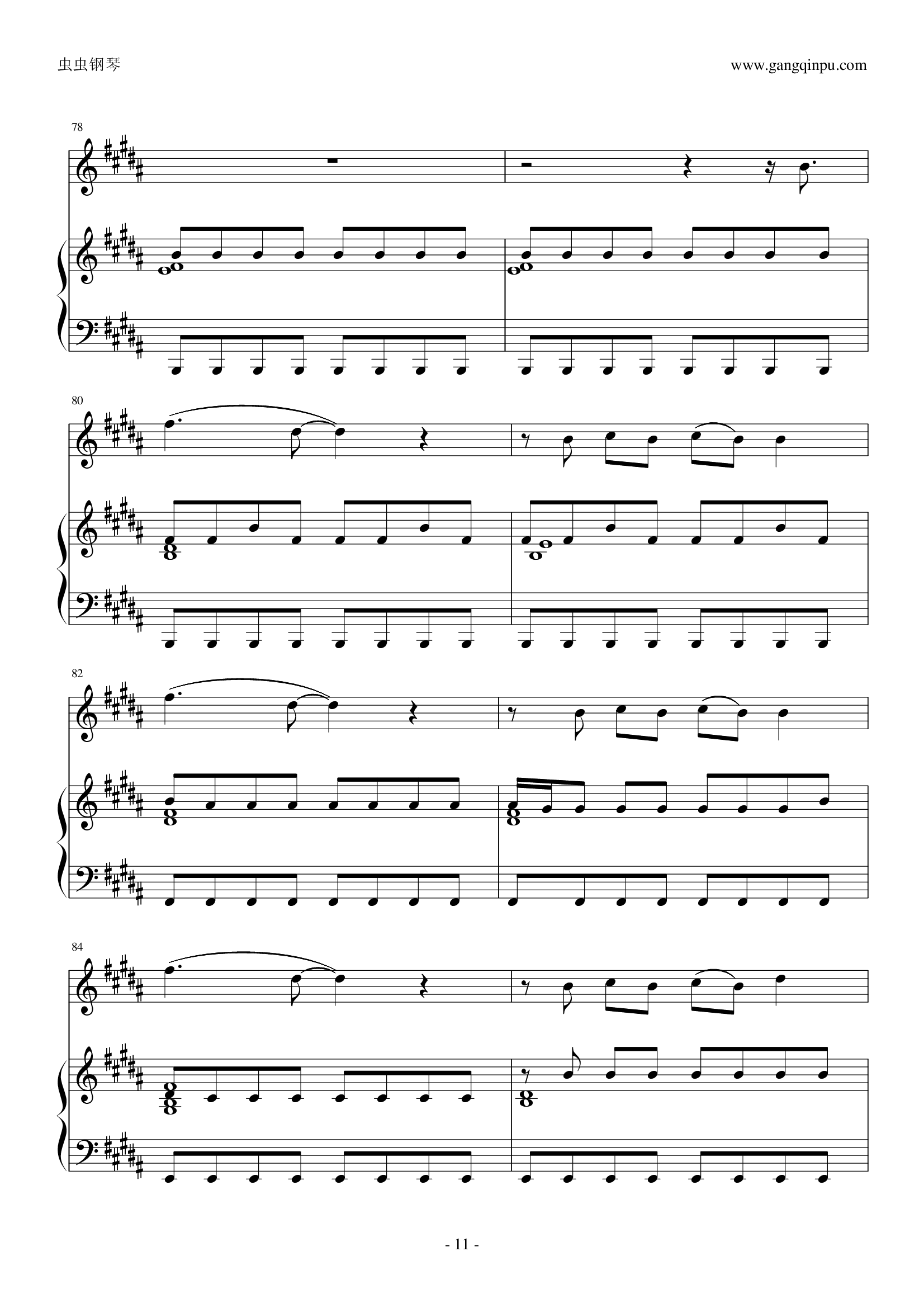 yellow(coldplay),yellow(coldplay)钢琴谱,yellow(coldplay)b调钢琴