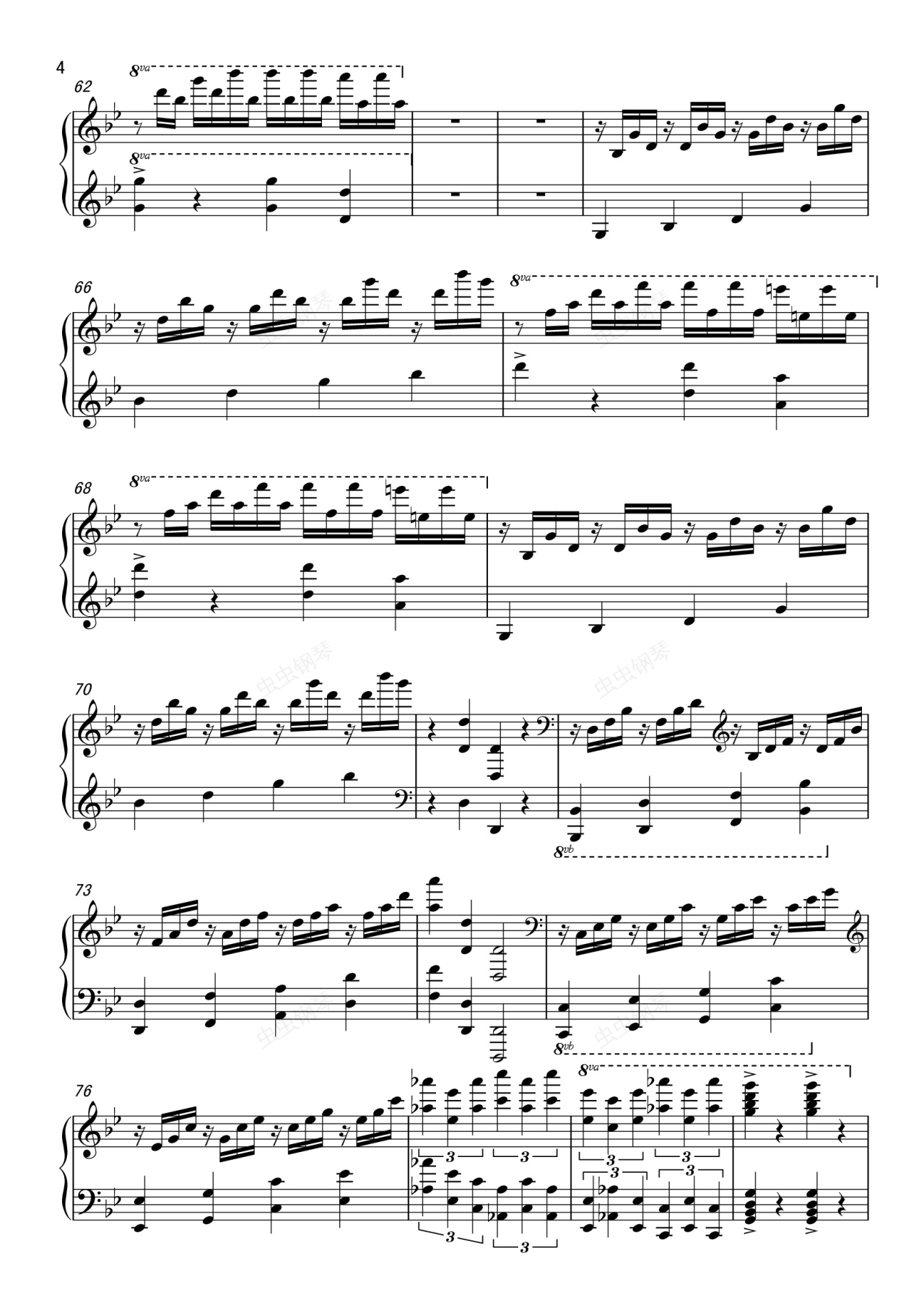 马克西姆-安魂曲,马克西姆-安魂曲钢琴谱,马克西姆-安魂曲bb调钢琴谱