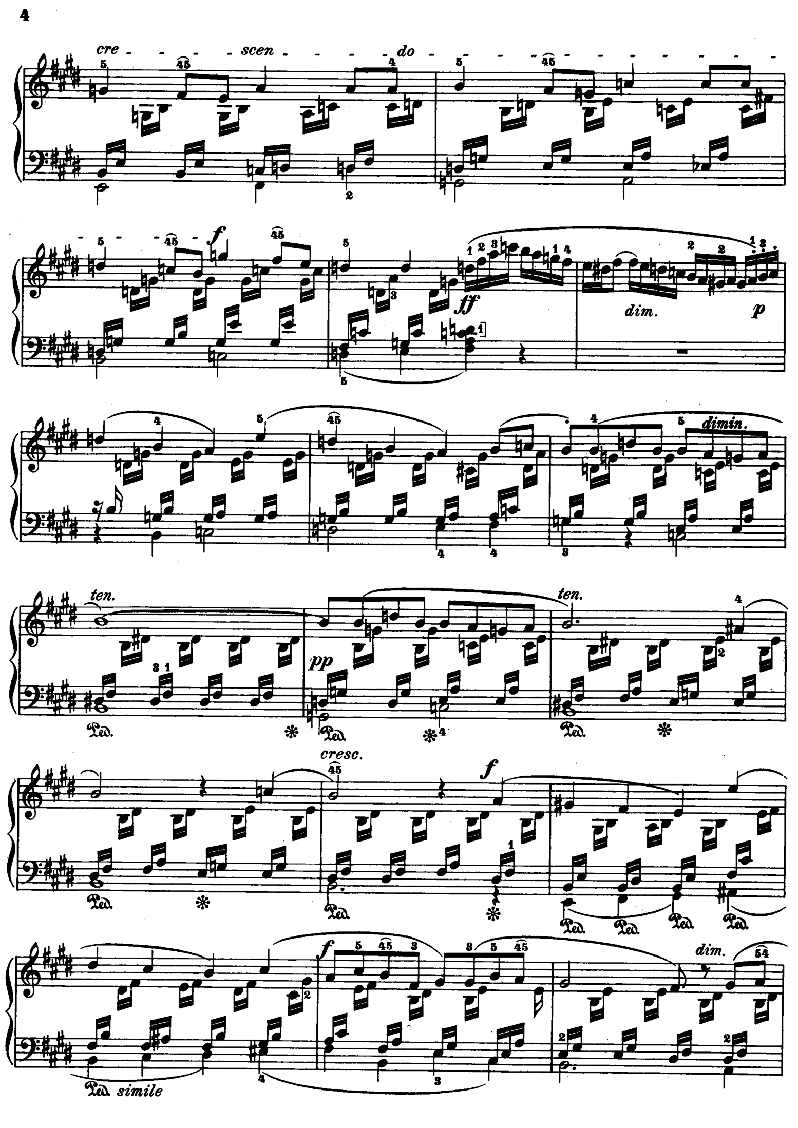 e大调无词歌 (op 19, no 1)钢琴谱