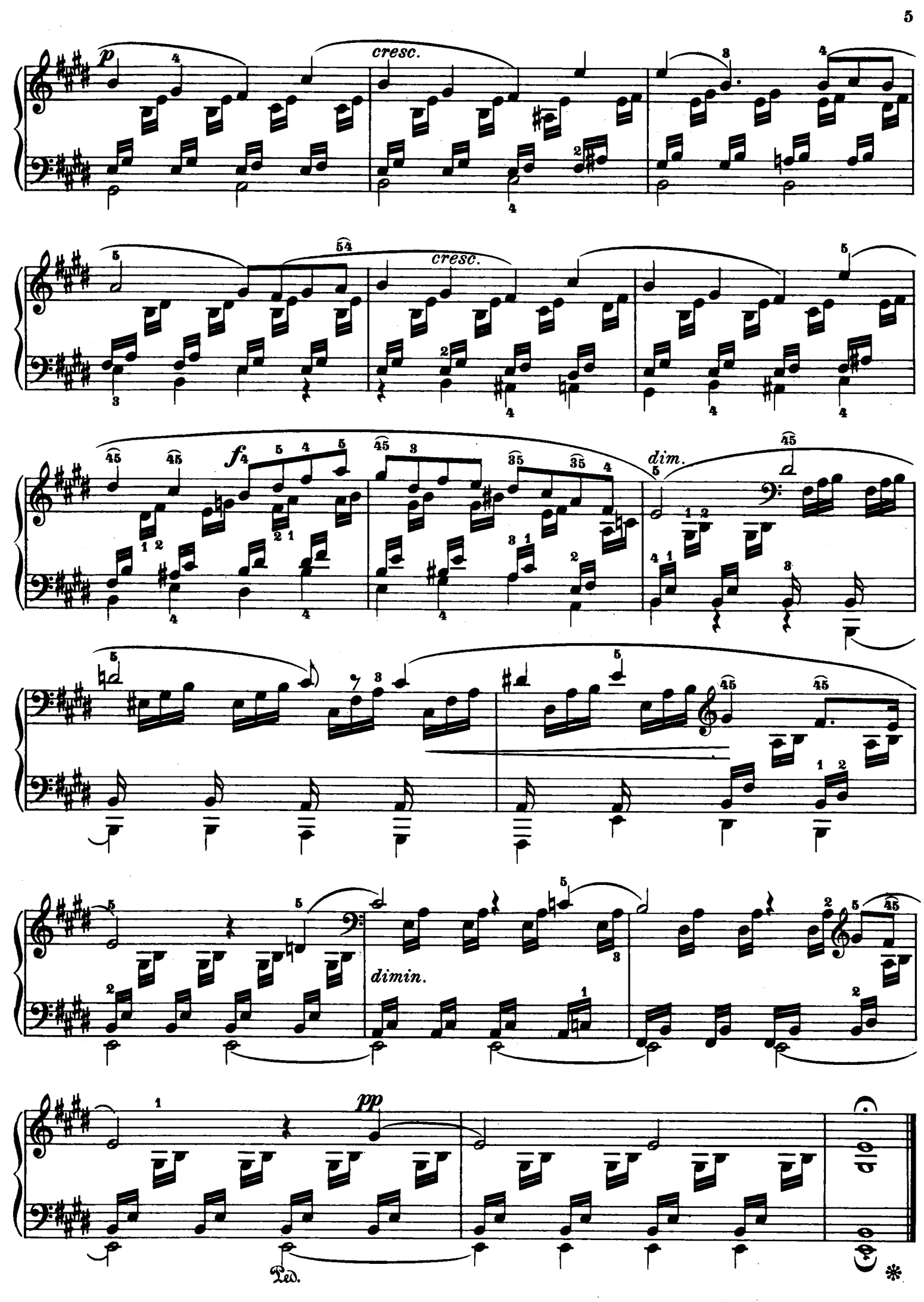 e大调无词歌 (op 19, no 1)钢琴谱
