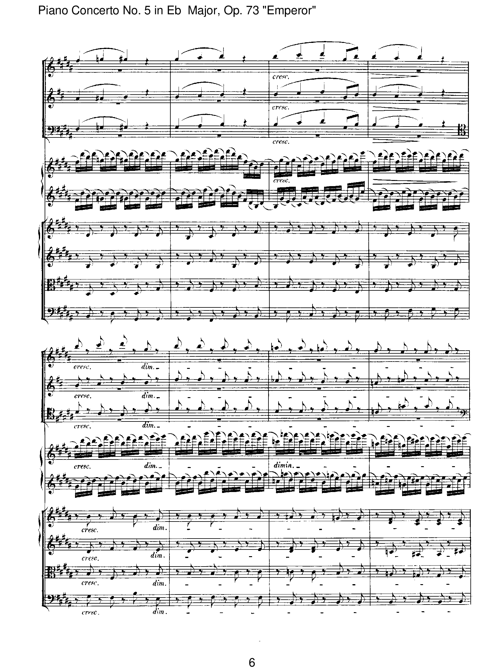 第五钢琴协奏曲“皇帝”第二乐章总谱