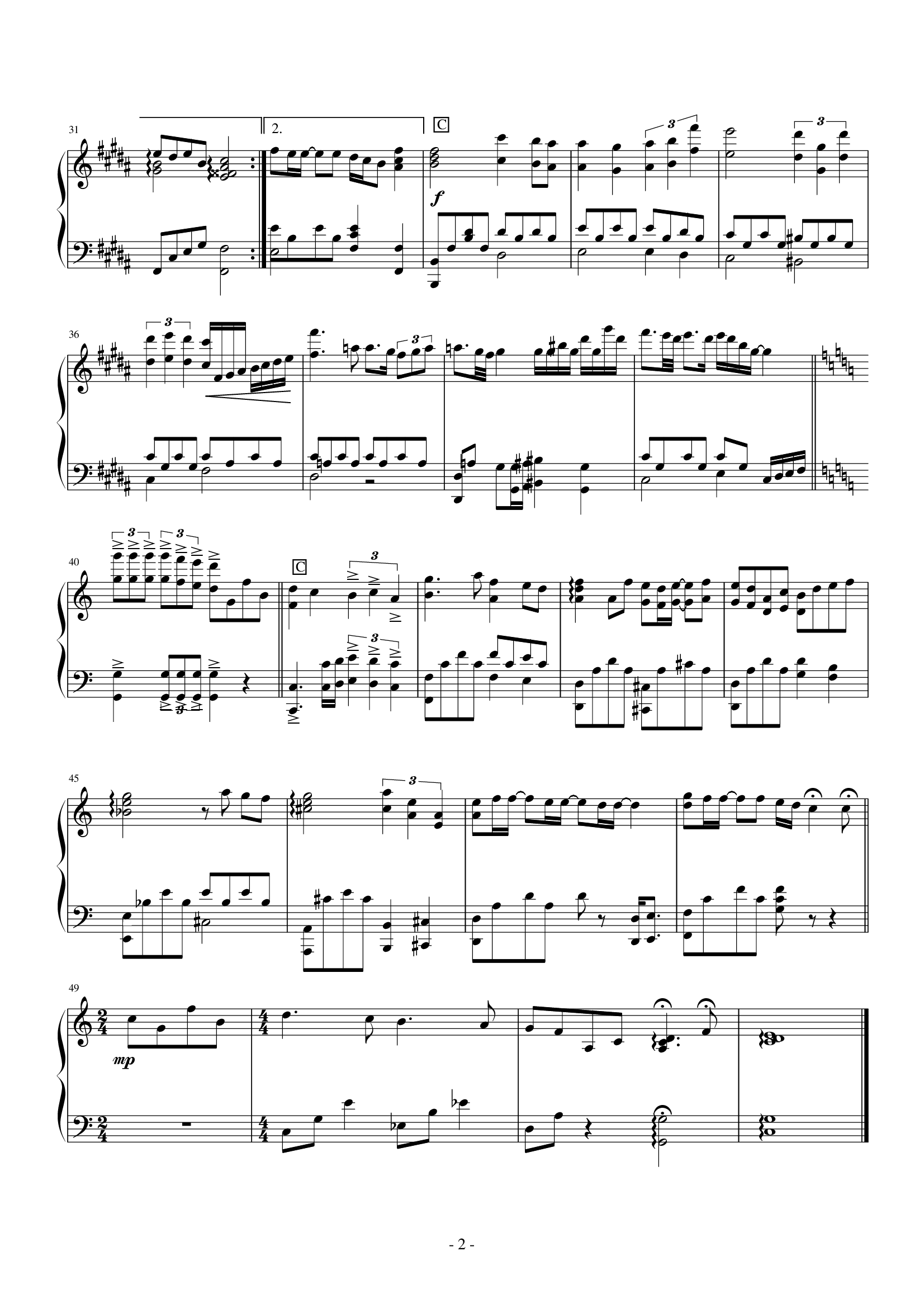 祝君好钢琴谱-c调-虫虫乐谱