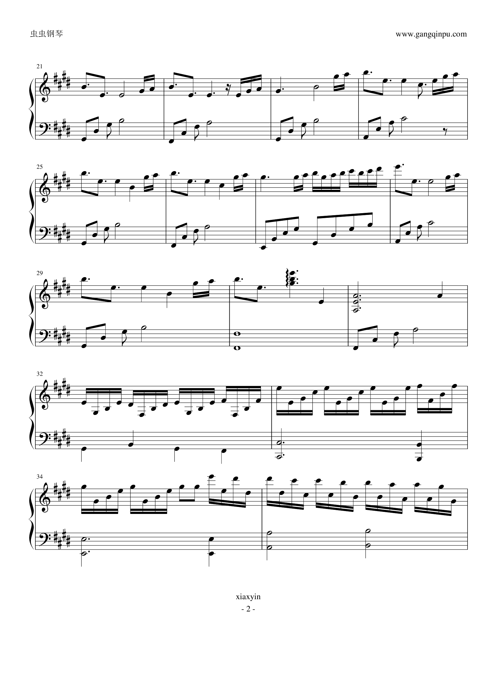 elisa - epilogue钢琴谱-夏の浜崎あゆみ-虫虫钢琴