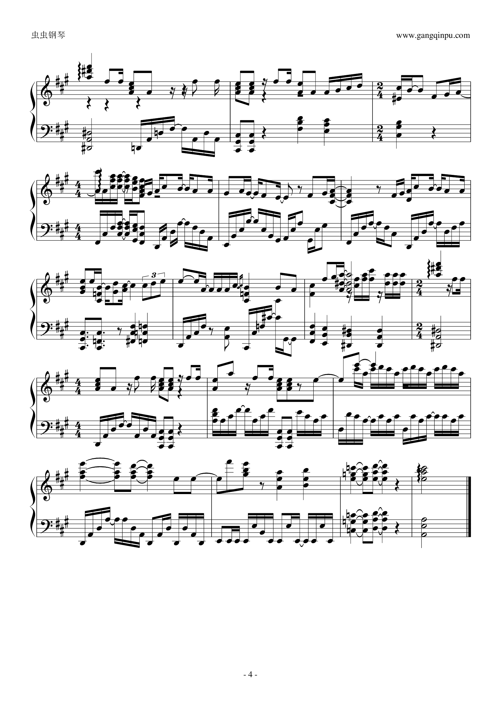 because of you--ステファニー(stephanie)钢琴谱-free-bird-虫虫乐谱