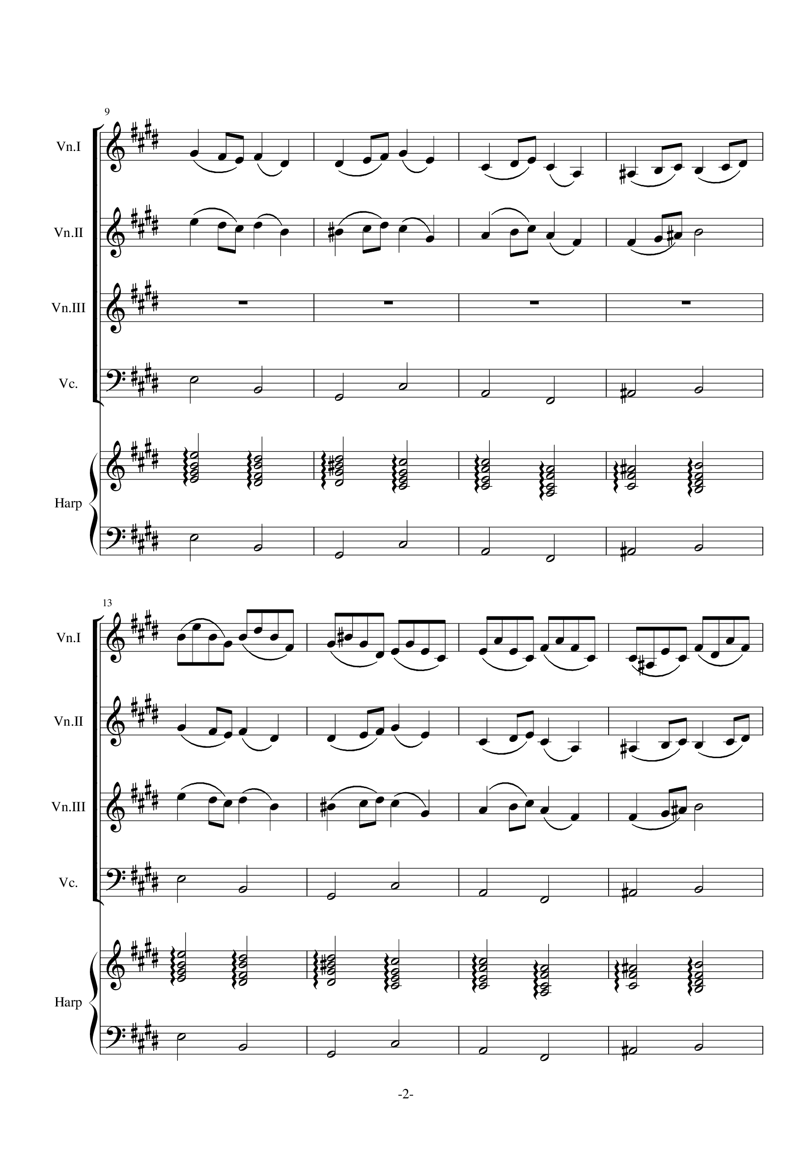 H21-E大调卡农（3小提1大提1竖琴）
