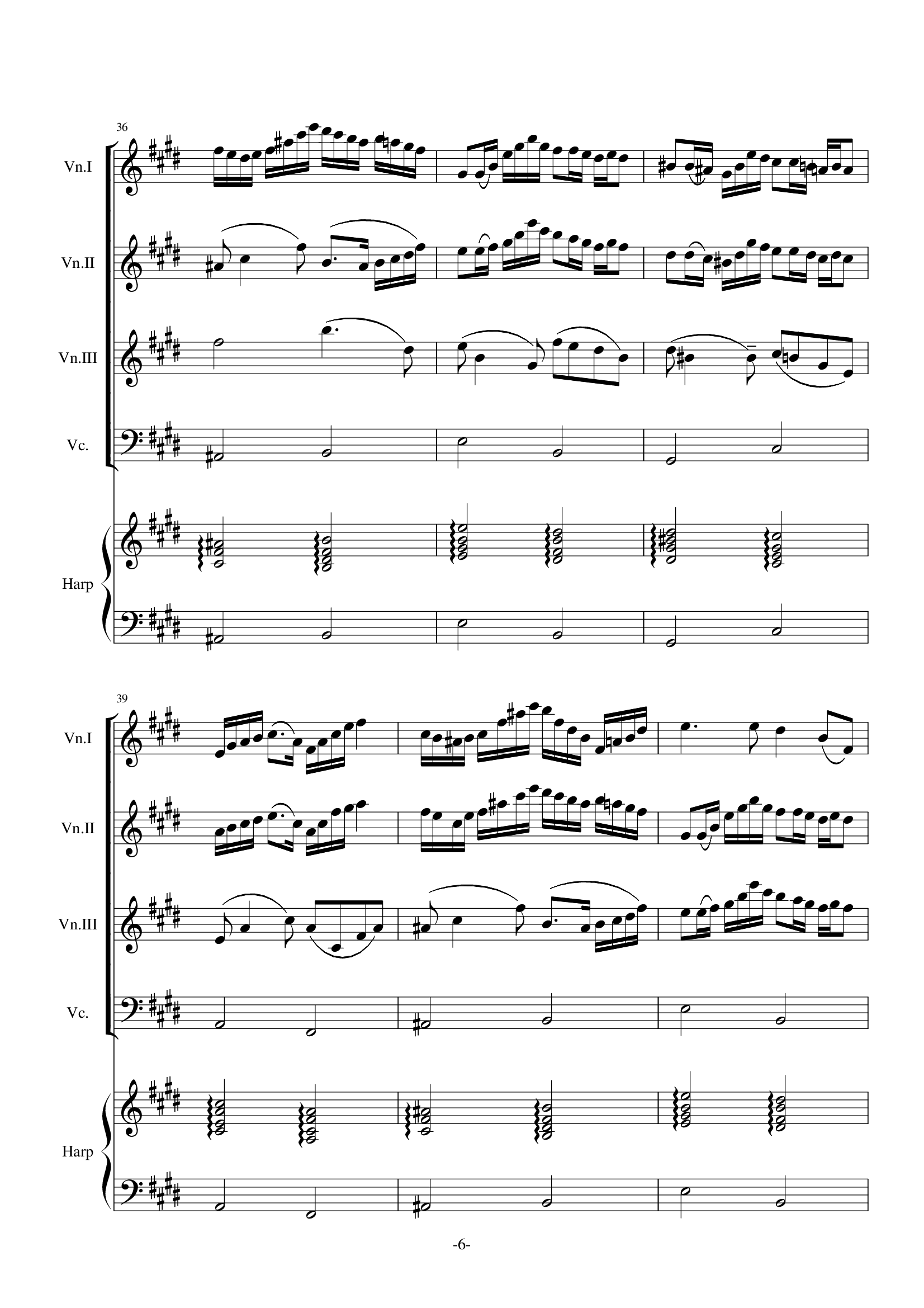 H21-E大调卡农（3小提1大提1竖琴）