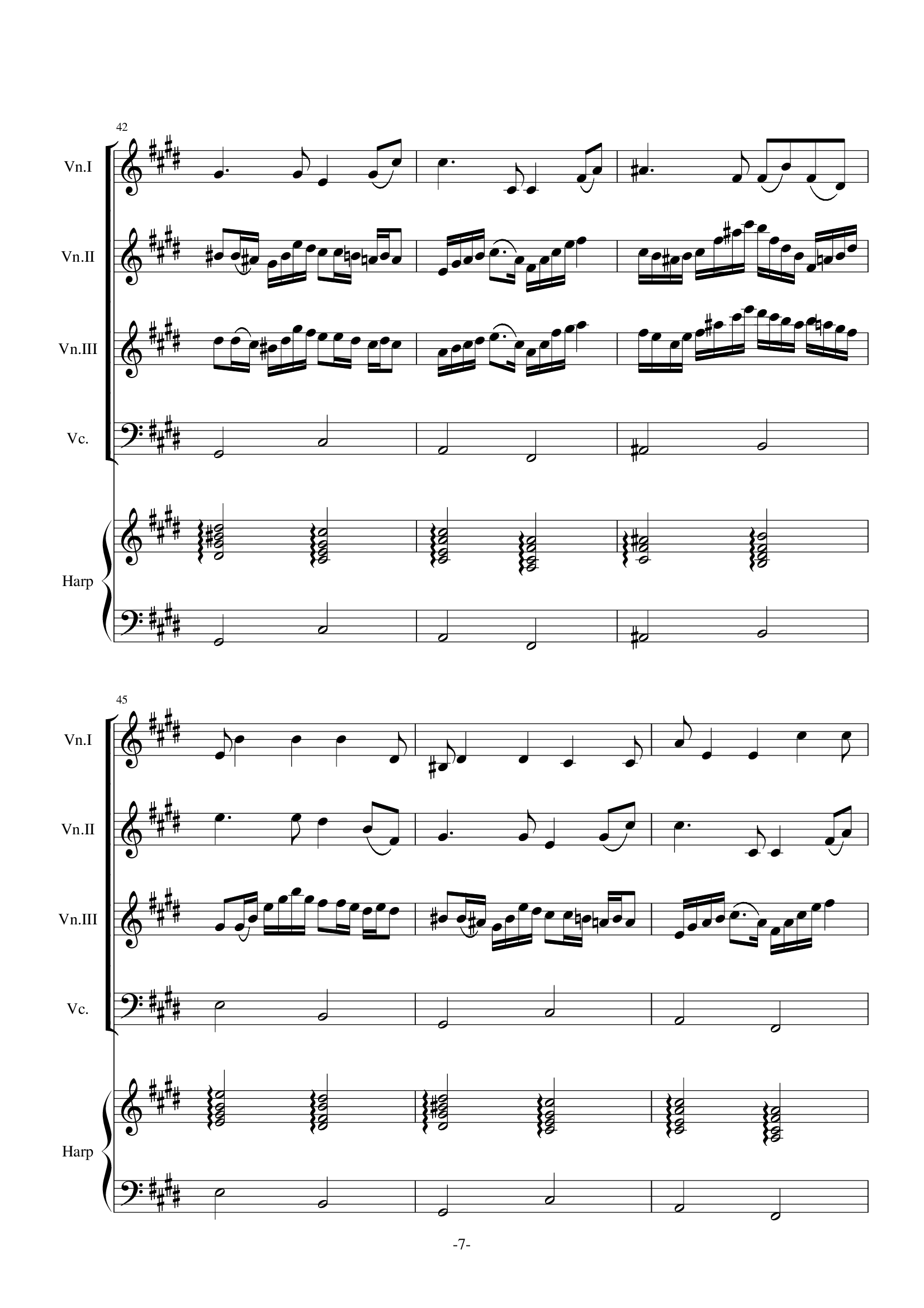 H21-E大调卡农（3小提1大提1竖琴）
