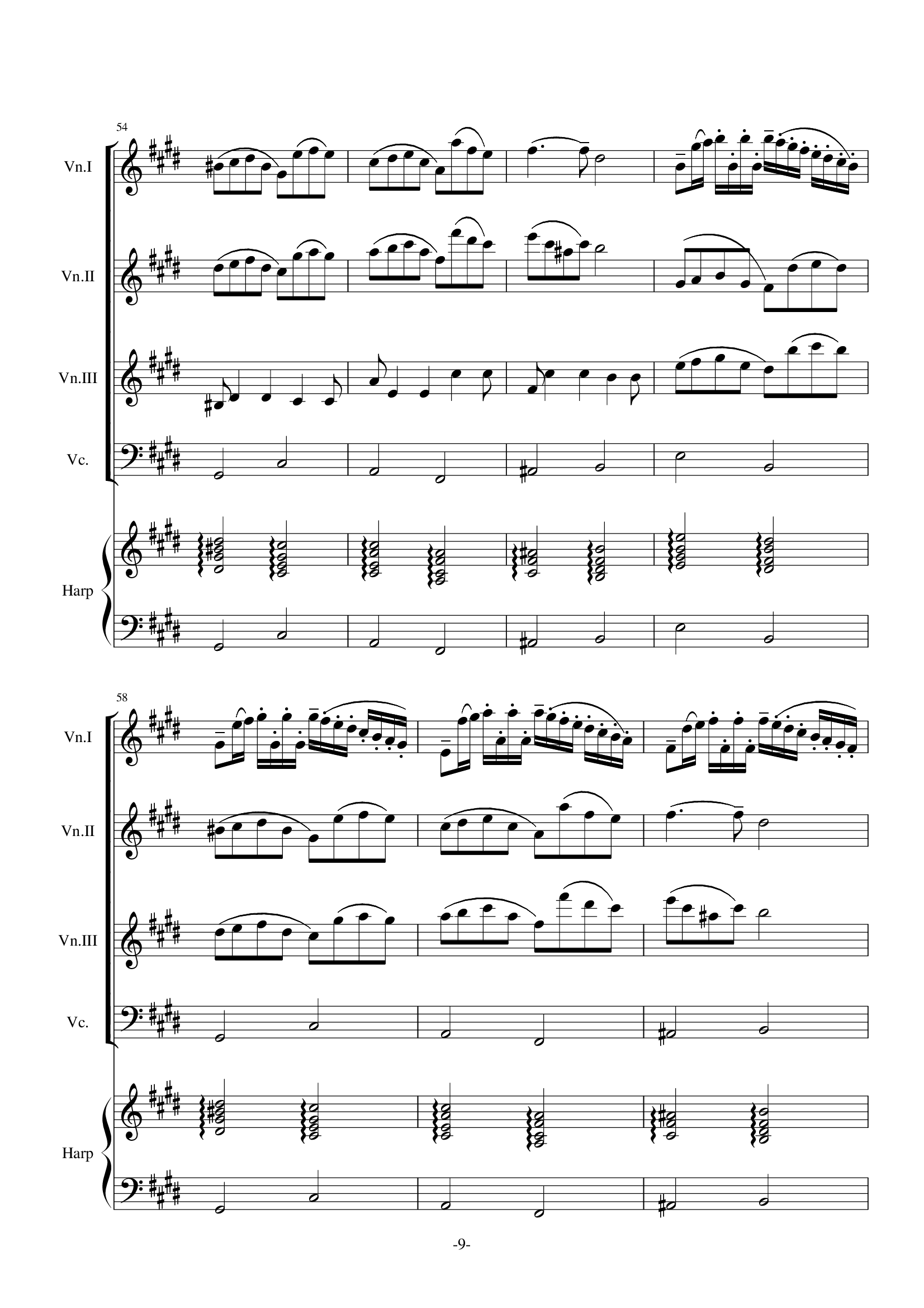 H21-E大调卡农（3小提1大提1竖琴）