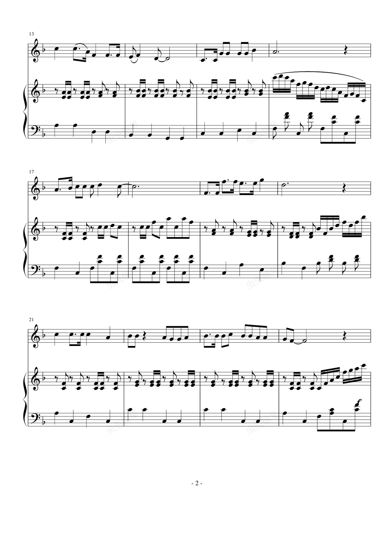 youth钢琴谱-潇洒星空-虫虫钢琴