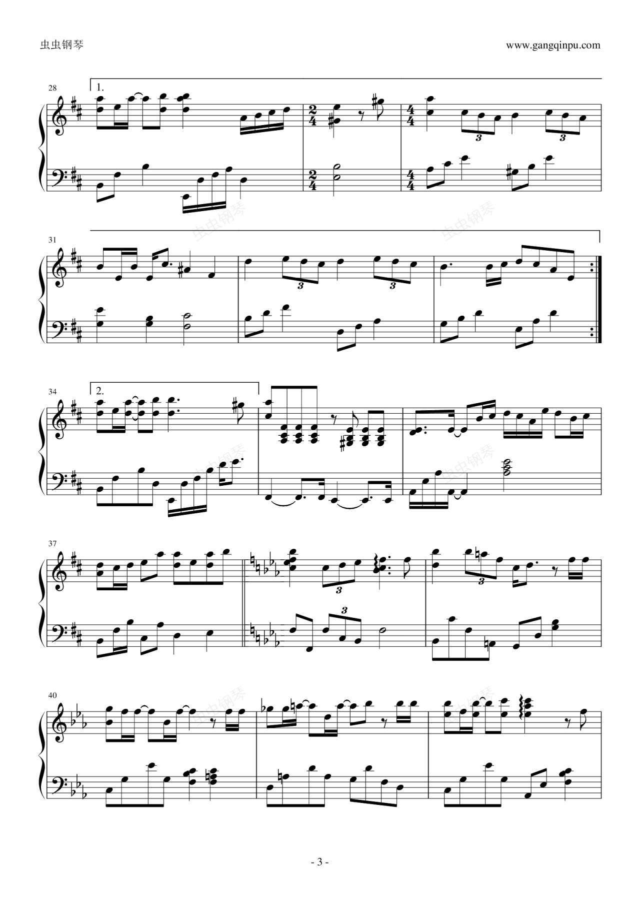 傻瓜钢琴谱-緈諨-虫虫钢琴