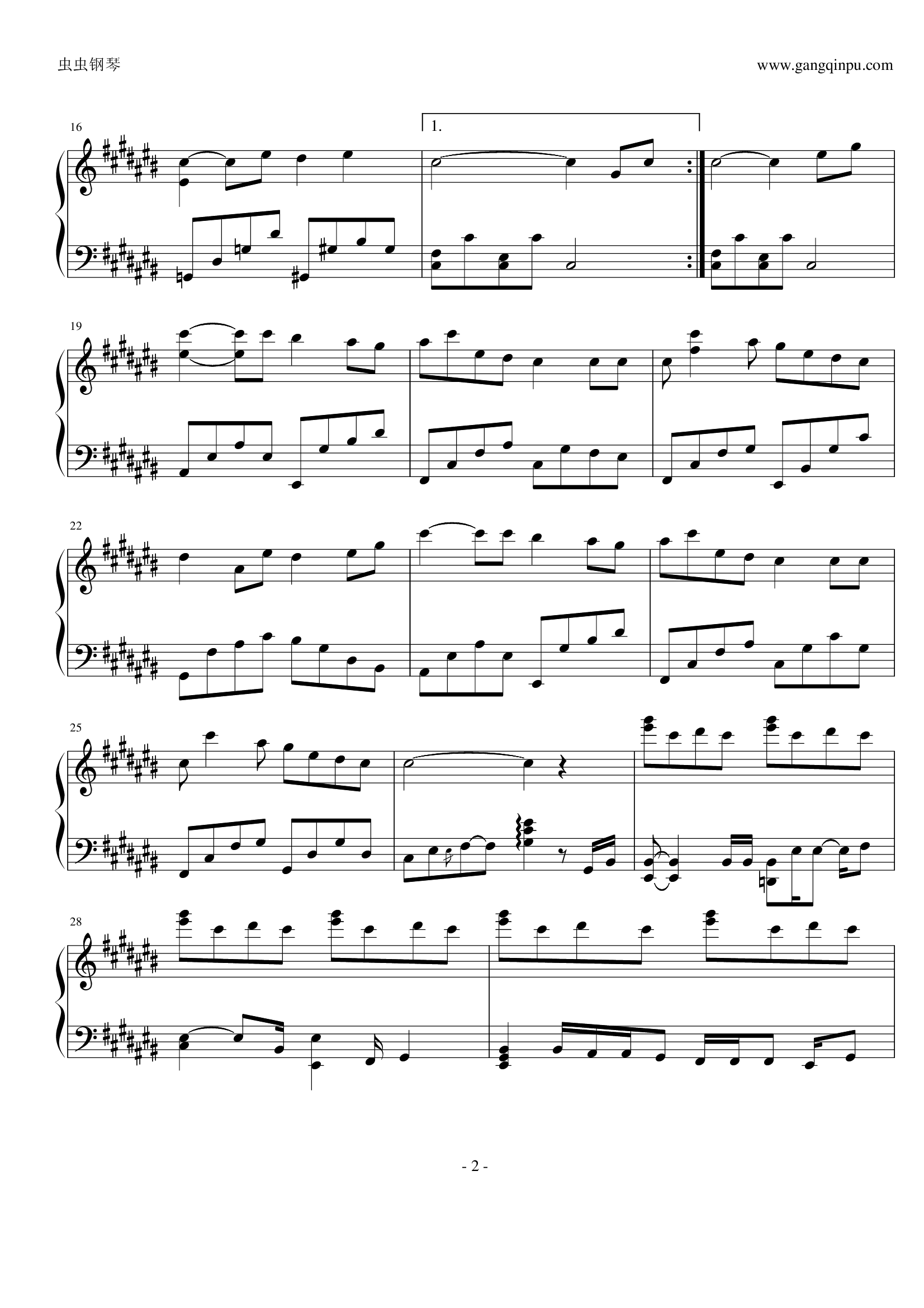 隐形的翅膀钢琴谱-→_→←_←-虫虫乐谱