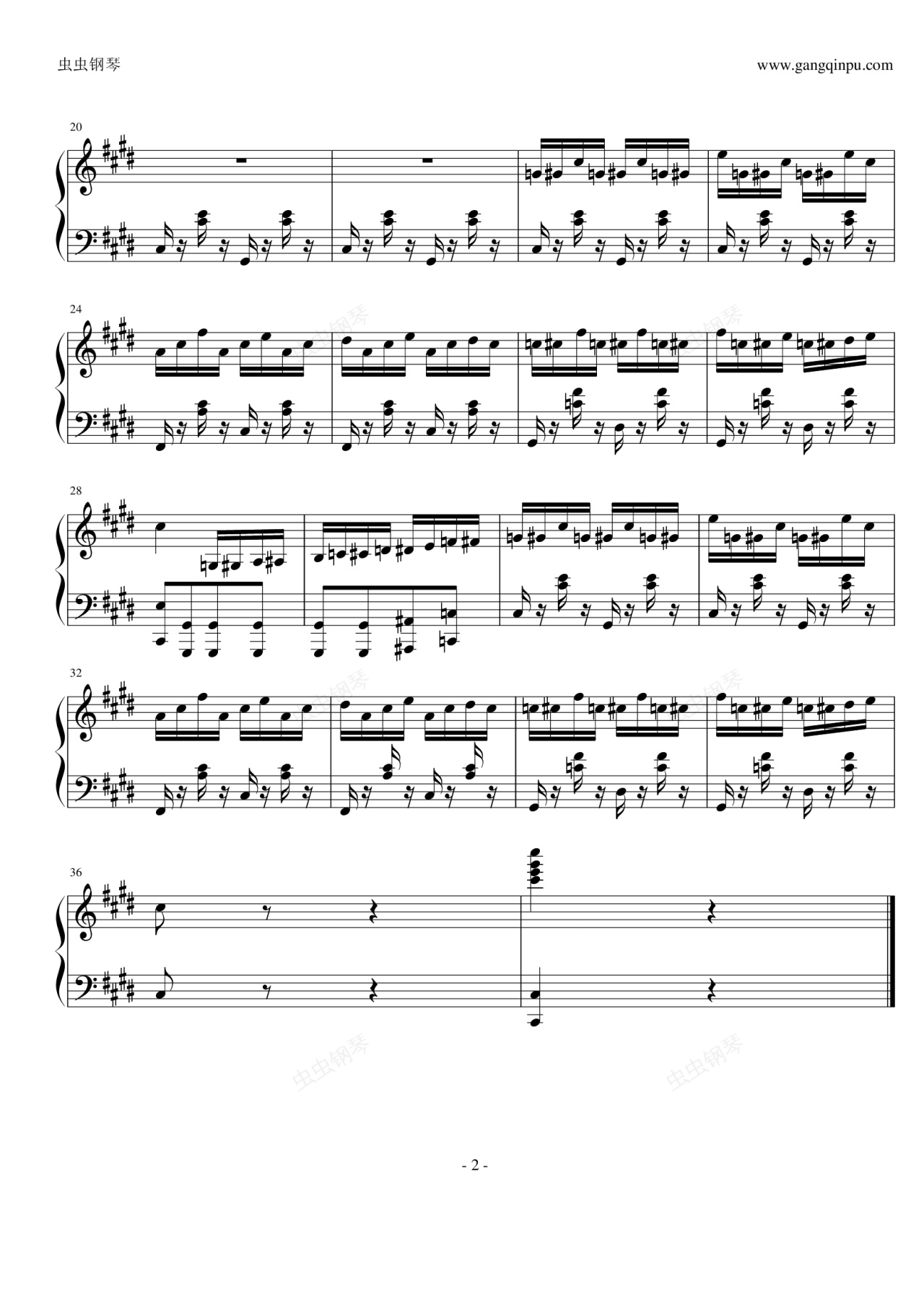 斗琴二,斗琴二钢琴谱,斗琴二-钢琴谱,斗琴二钢琴谱大全,虫虫钢琴谱
