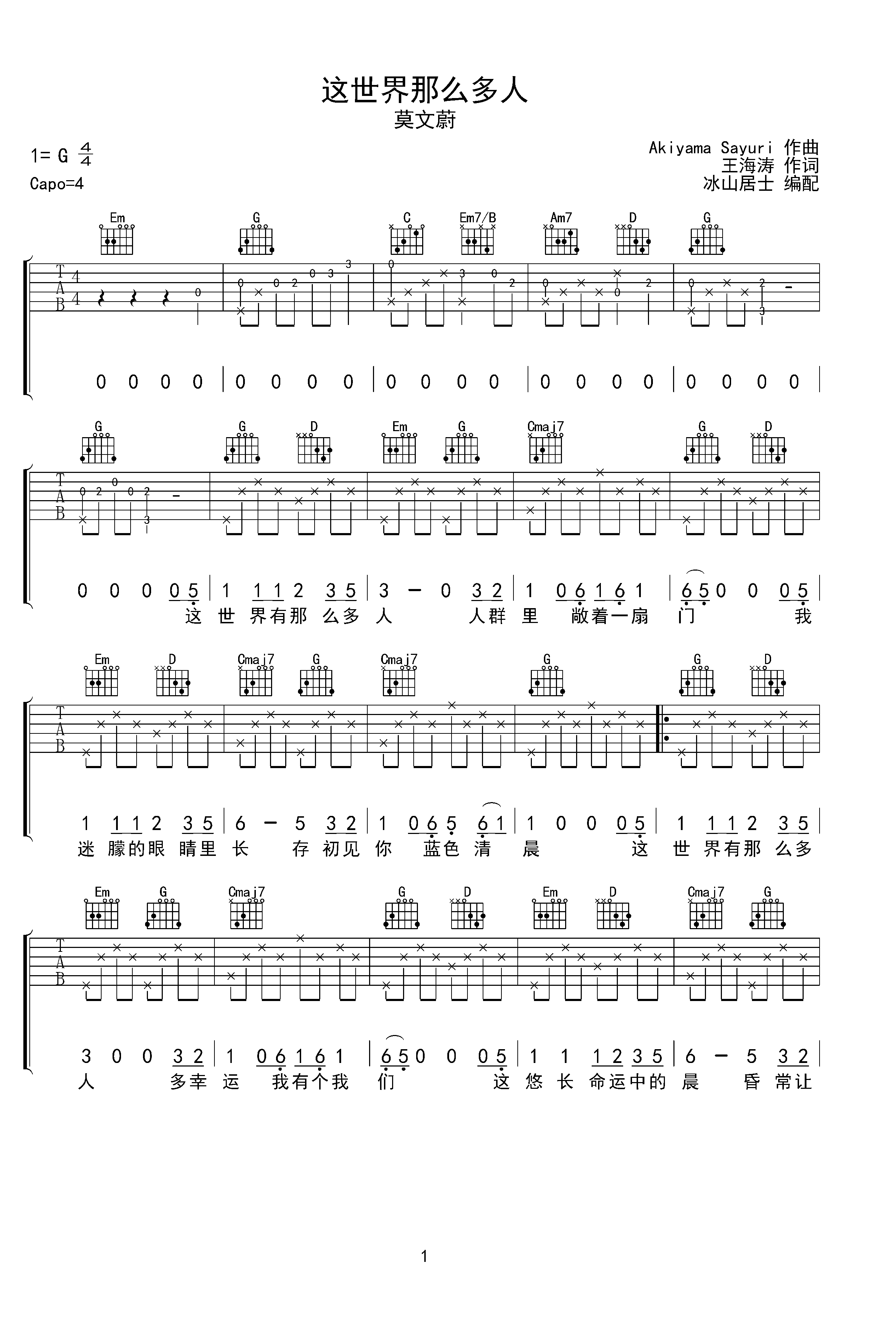 从前的人吉他谱,曾昭玮吉他,从前的人吉他(第15页)_大山谷图库