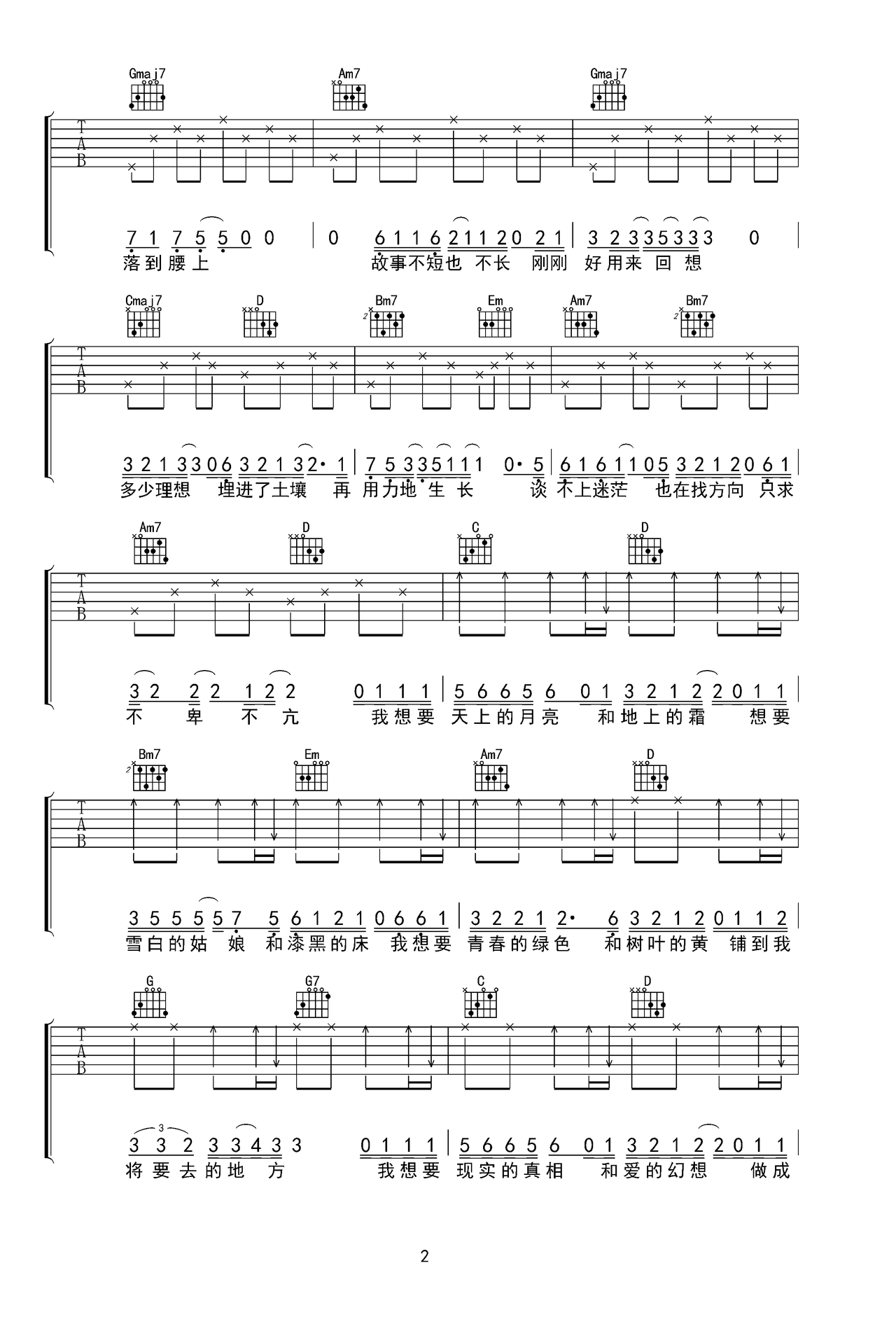 我想要吉他谱 - 虫虫吉他谱免费下载 - 虫虫吉他