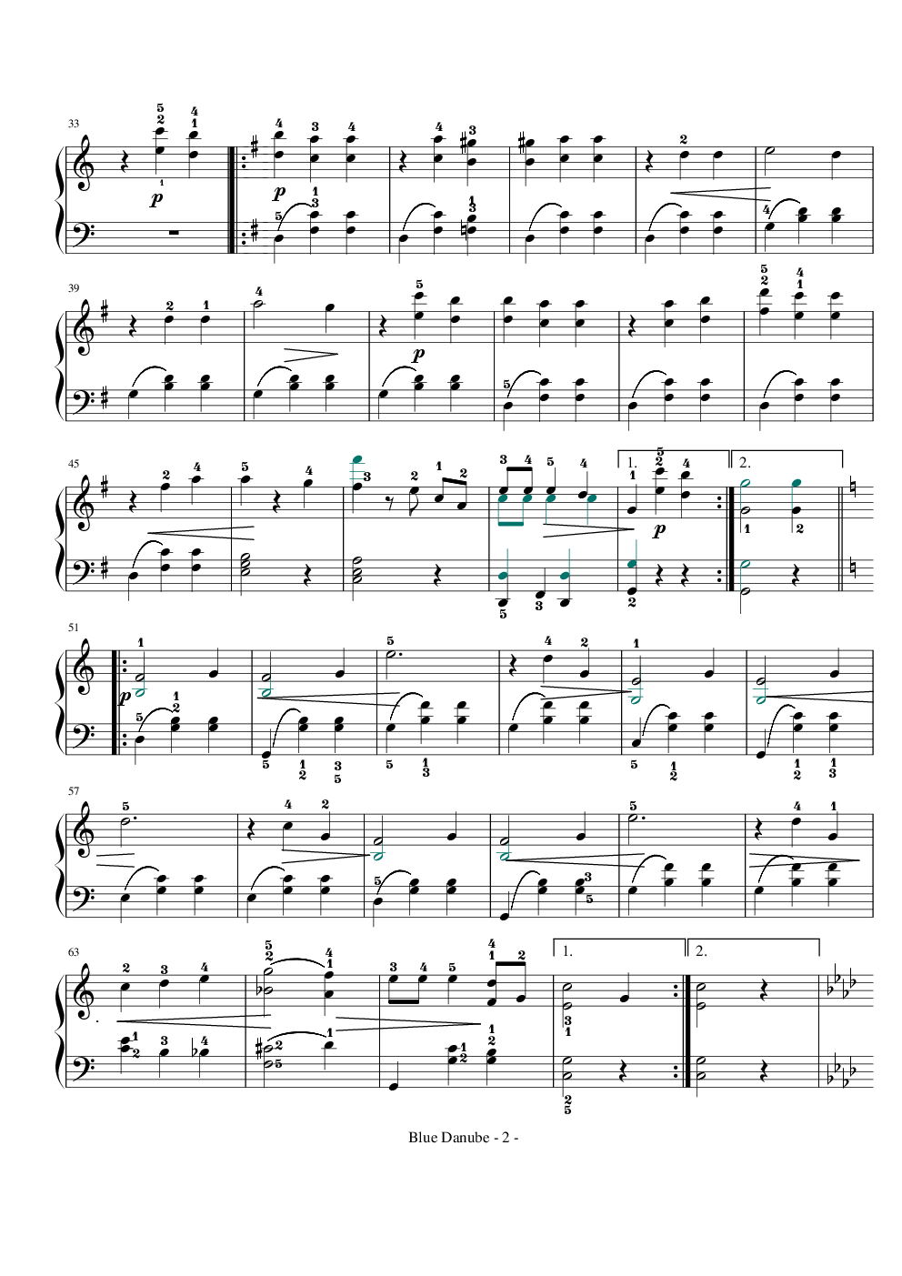 蓝色多瑙河-完整(简化)版-带指法(已删除)