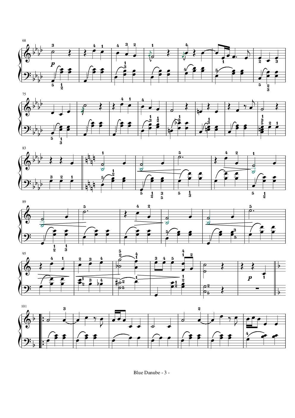 蓝色多瑙河-完整(简化)版-带指法(已删除)