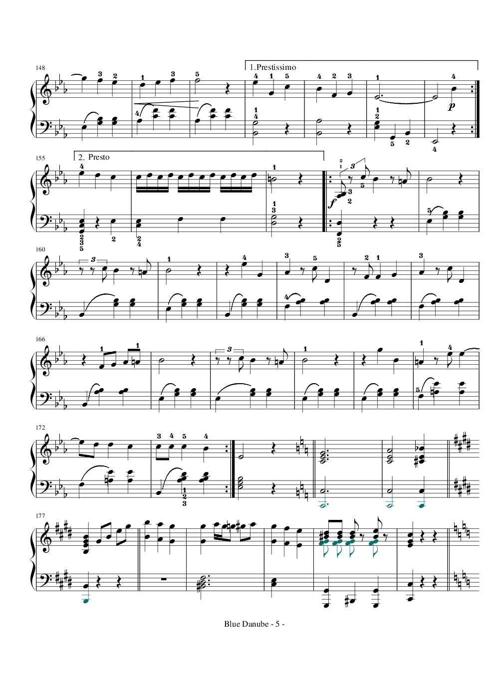 蓝色多瑙河-完整(简化)版-带指法(已删除)