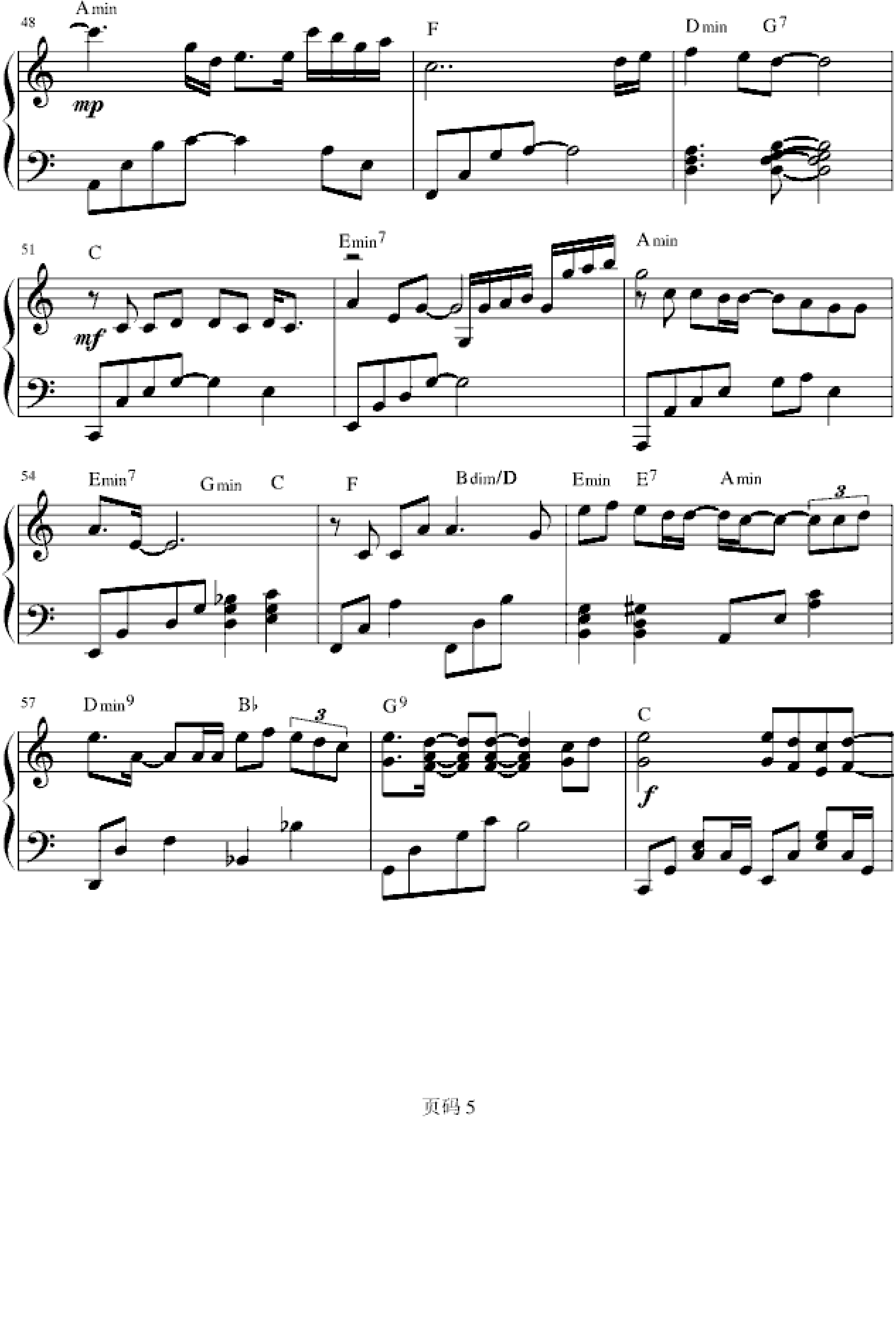 新歌 男人KTV（C大调和弦标记版）