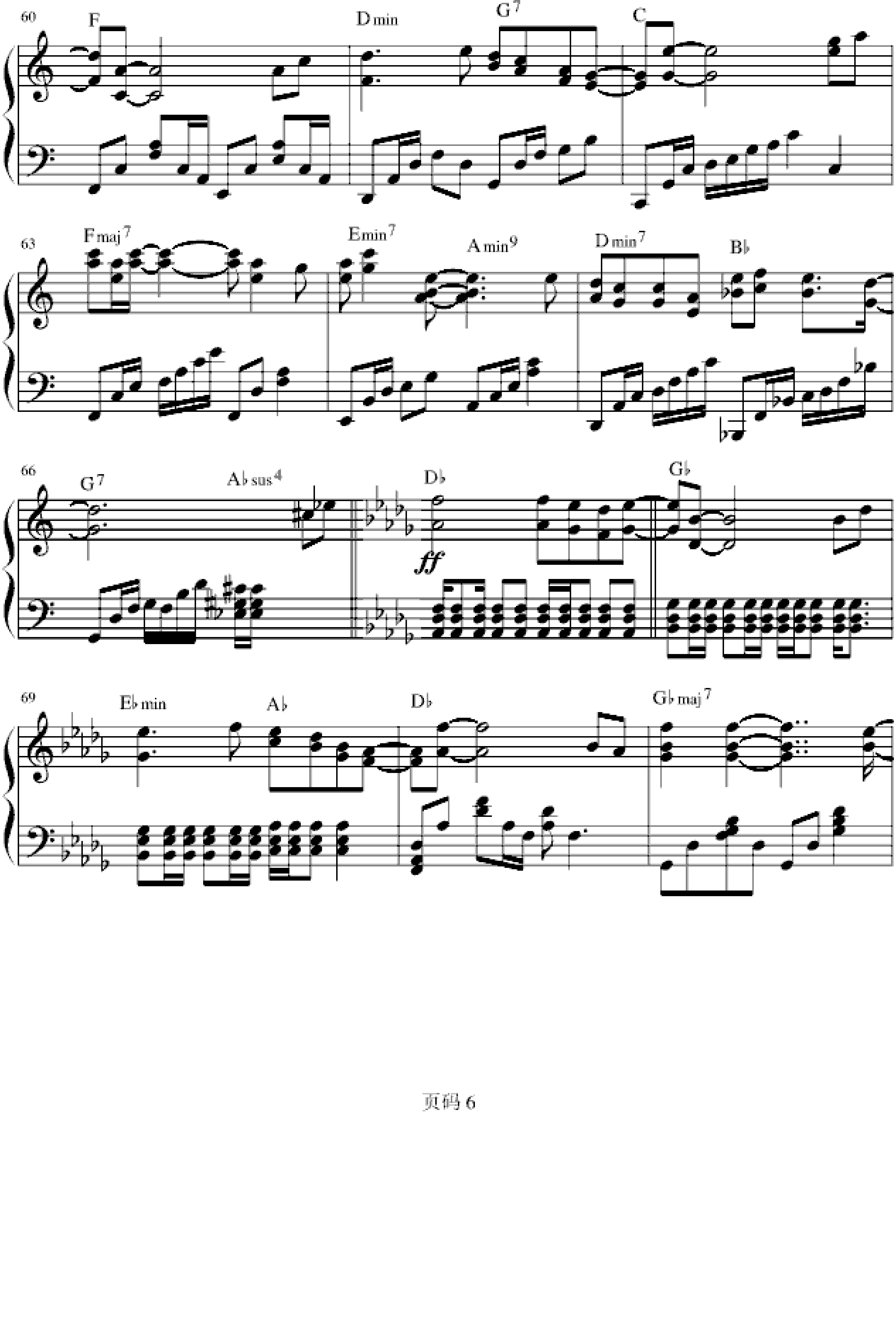 新歌 男人KTV（C大调和弦标记版）