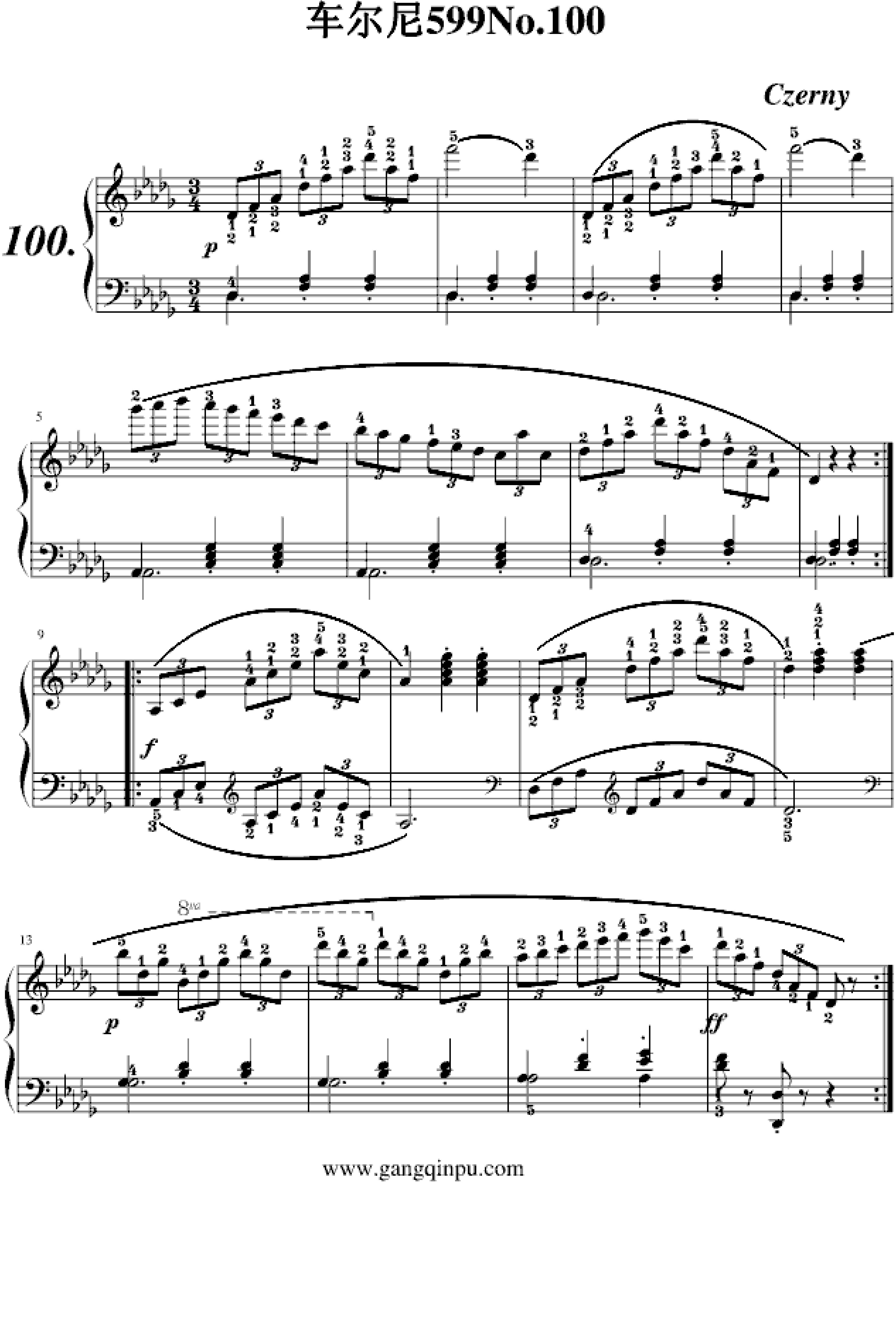 车尔尼599第12条钢琴谱图片