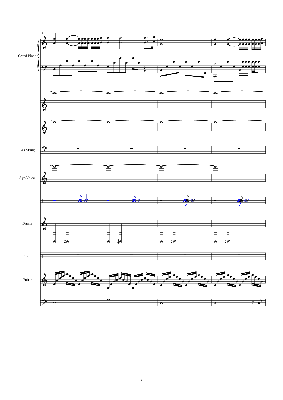 水边的阿迪丽娜-原版乐队总谱