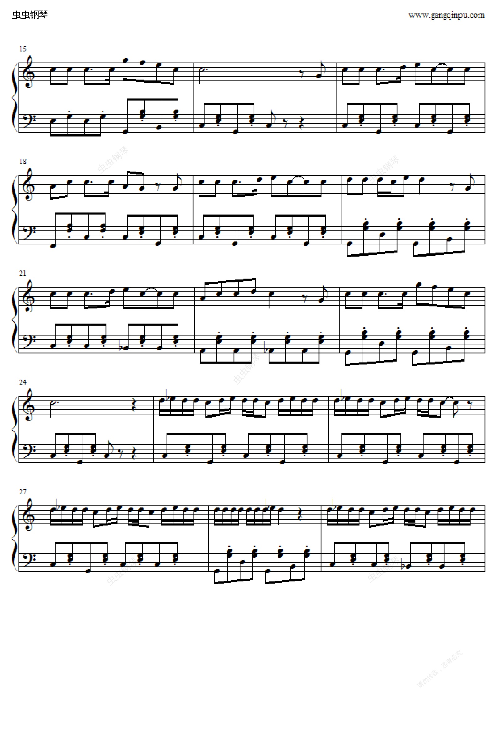 牛仔很忙钢琴谱-ckkeyboard-虫虫钢琴