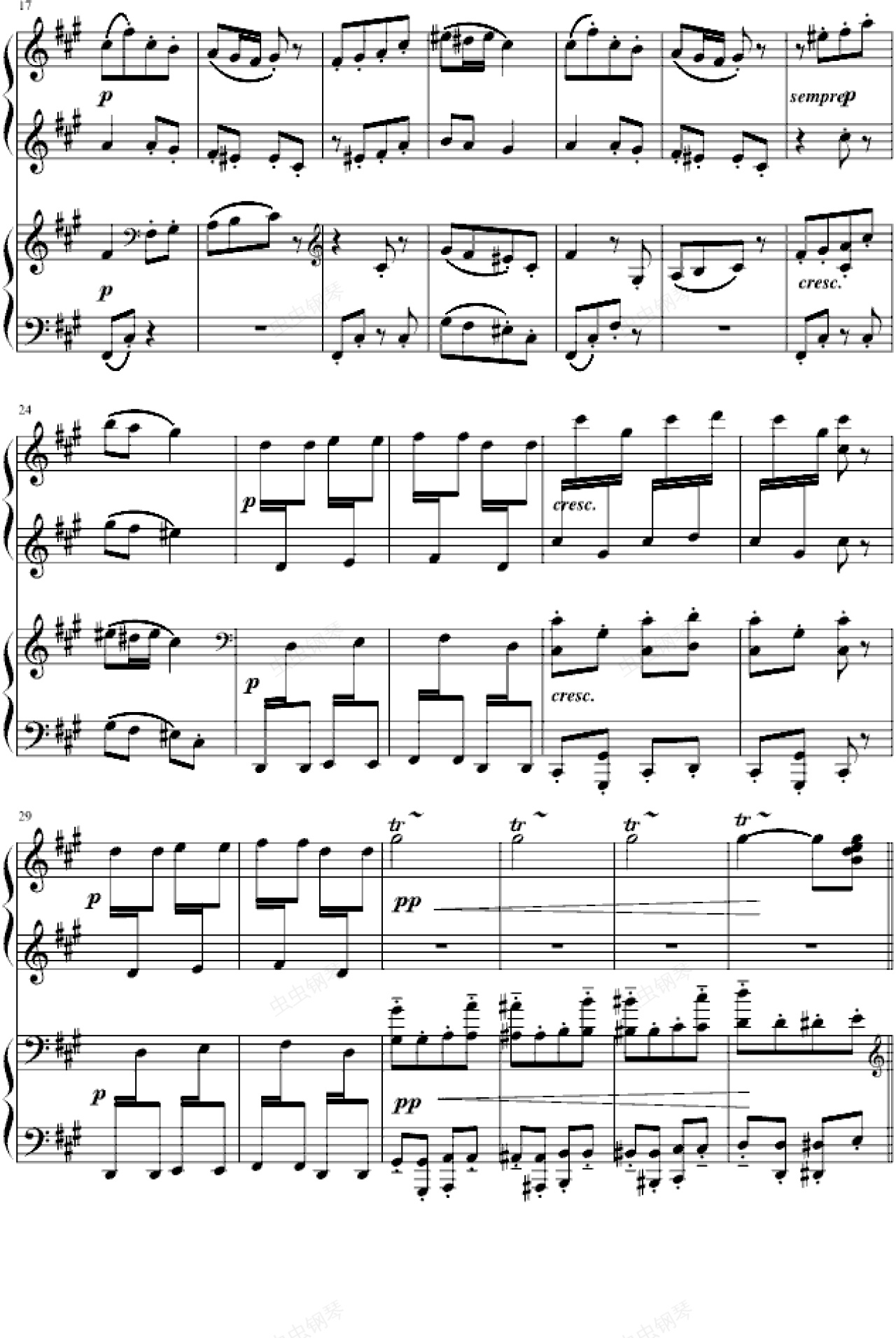 卡门序曲四手联弹