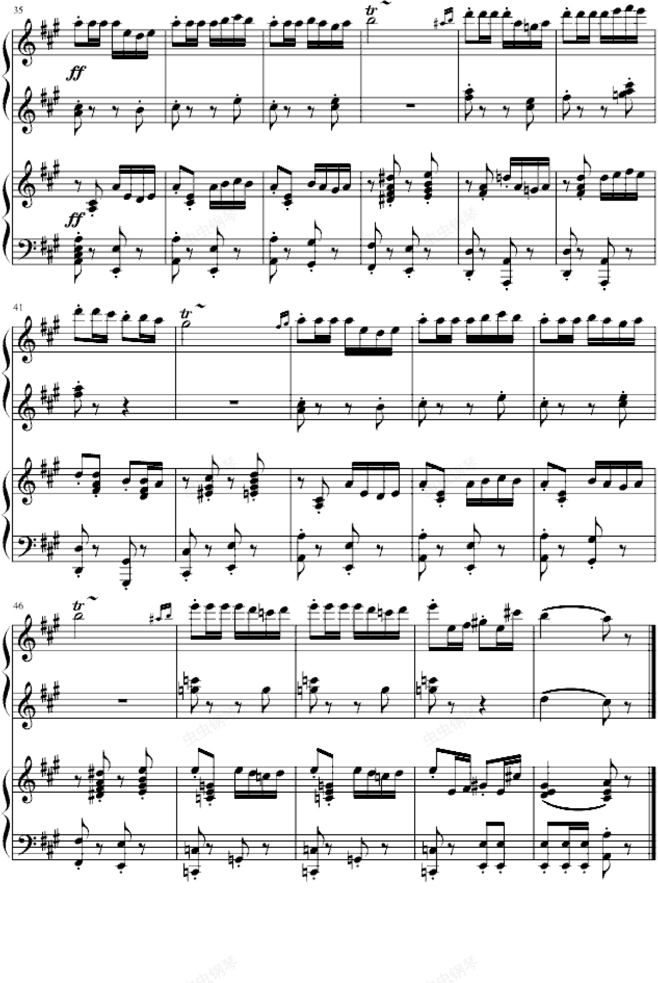 卡门序曲四手联弹