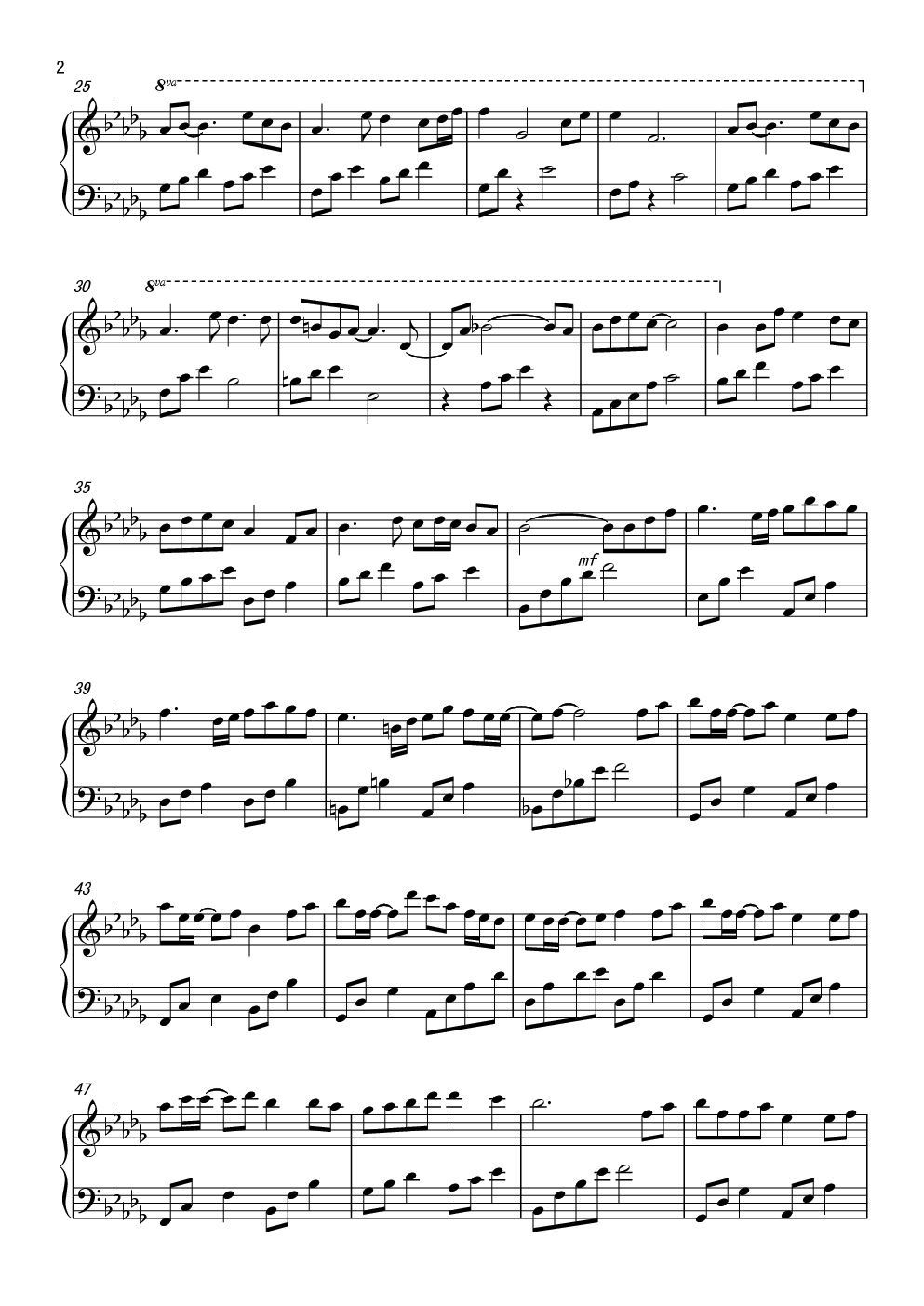 手掌心(原调钢琴独奏版)钢琴谱-肖筱怪-虫虫乐谱