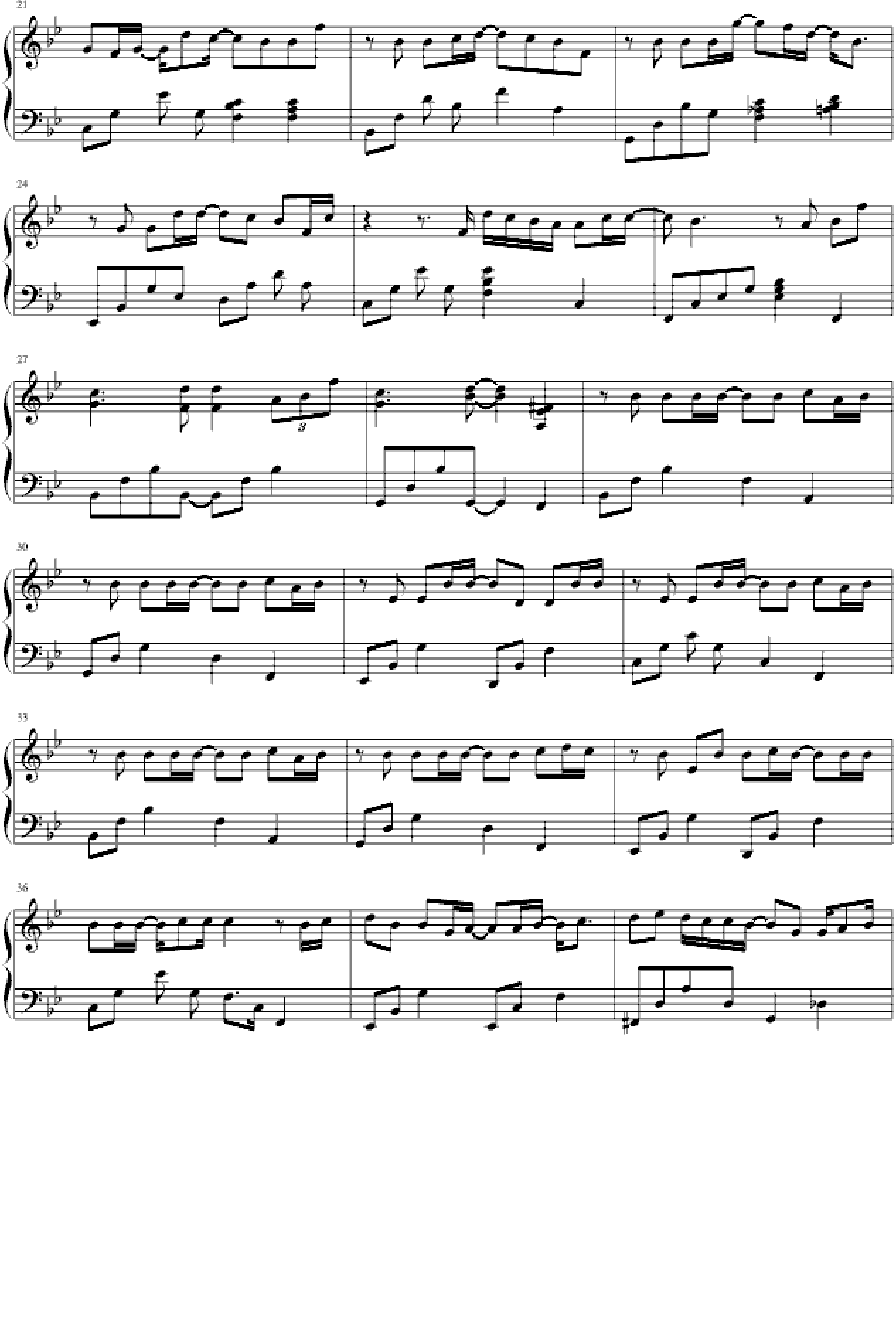 对手-雪天使片尾曲钢琴谱-刘-虫虫乐谱