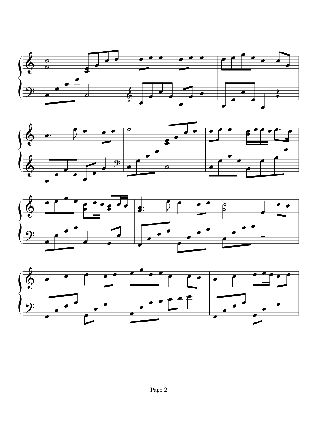 暖暖-(C调简单版)