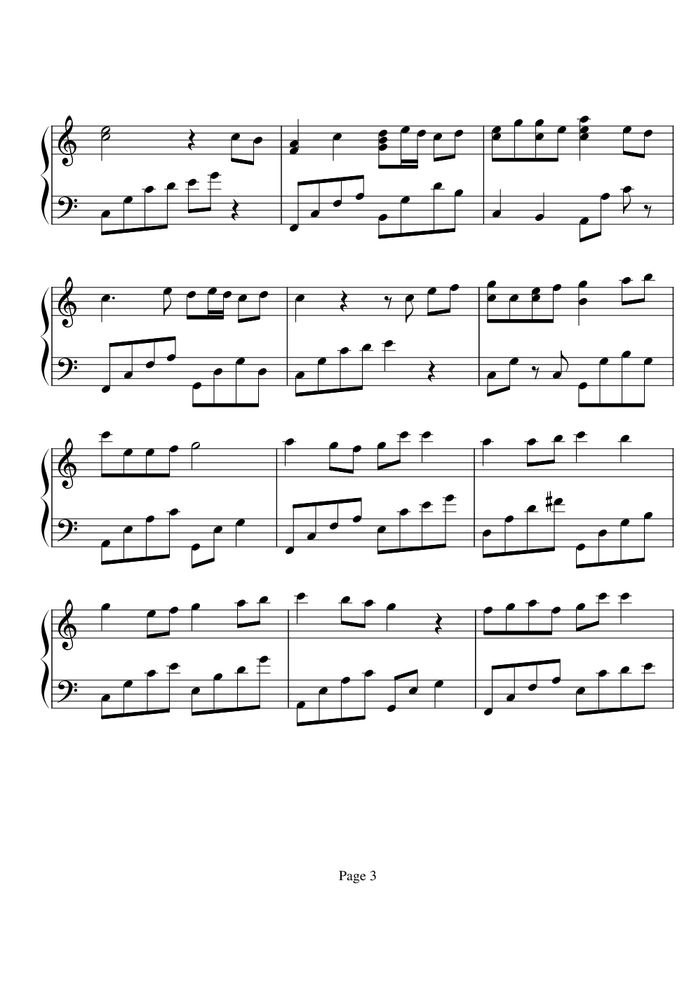 暖暖-(C调简单版)