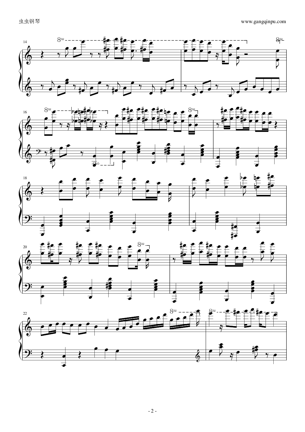 Snow Flower钢琴谱c调虫虫乐谱