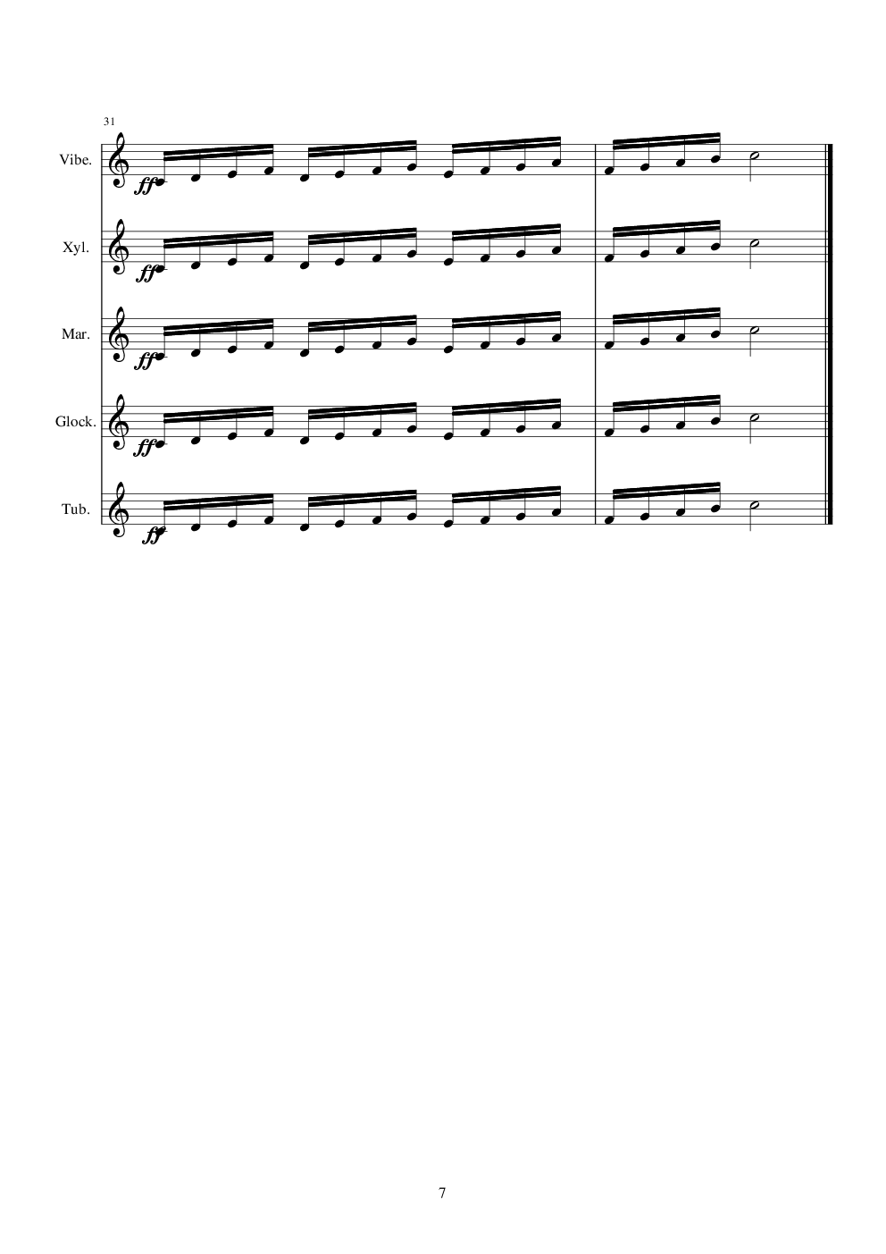 打击乐爵士五重奏——钟声（练习曲）