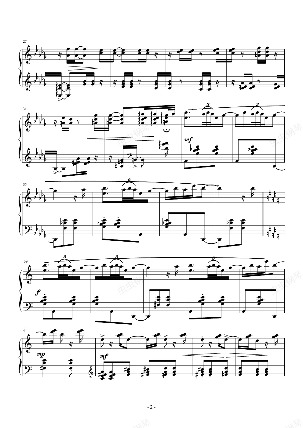 流年,流年钢琴谱,流年-钢琴谱,流年钢琴谱大全,虫虫钢琴谱下载-www.