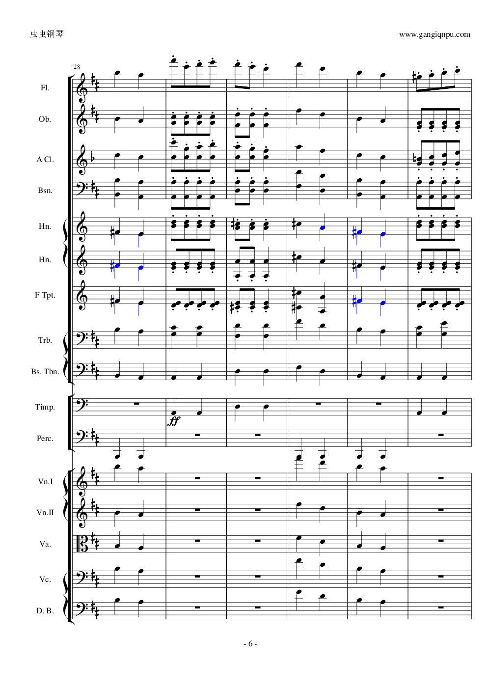 天堂与地狱序曲原版扒谱