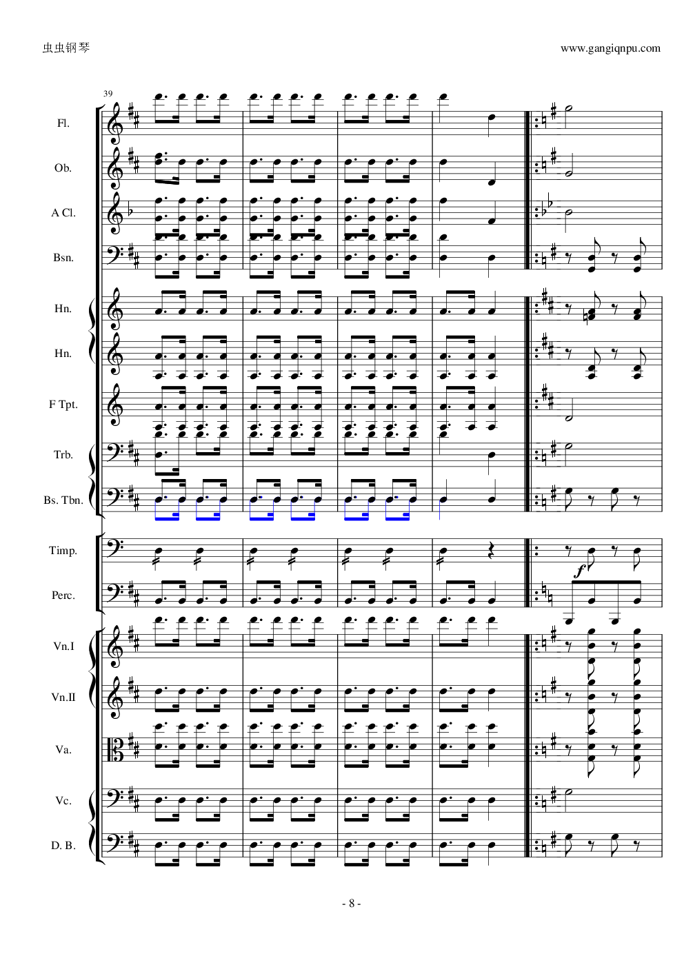 天堂与地狱序曲原版扒谱