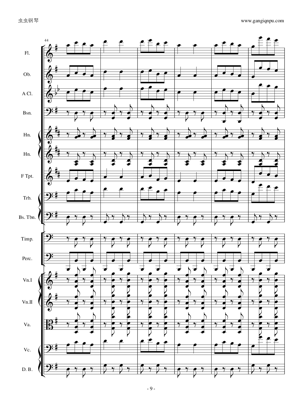 天堂与地狱序曲原版扒谱