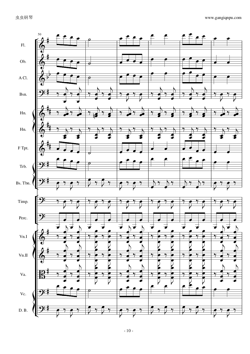 天堂与地狱序曲原版扒谱