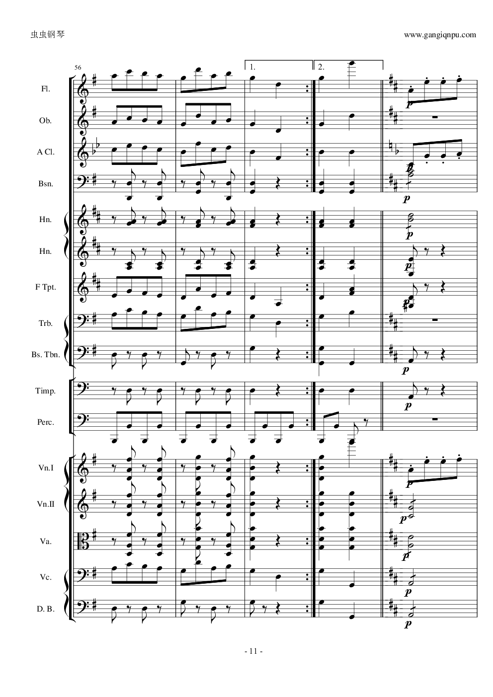 天堂与地狱序曲原版扒谱