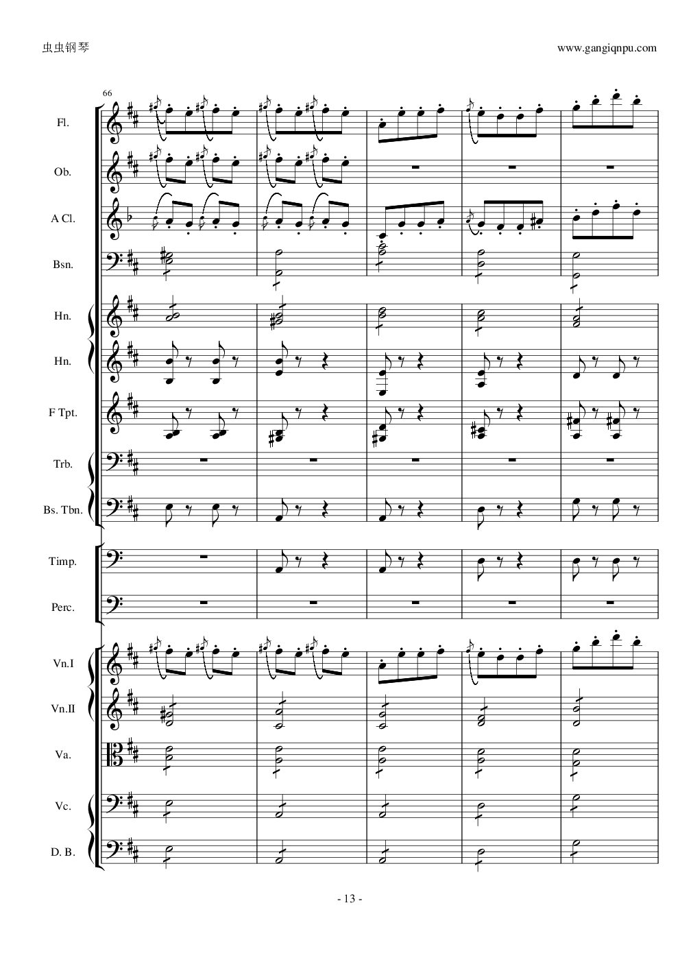 天堂与地狱序曲原版扒谱