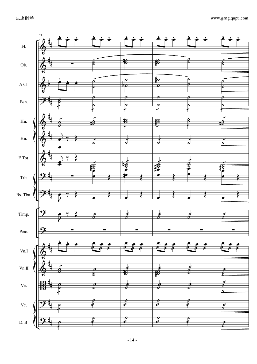 天堂与地狱序曲原版扒谱