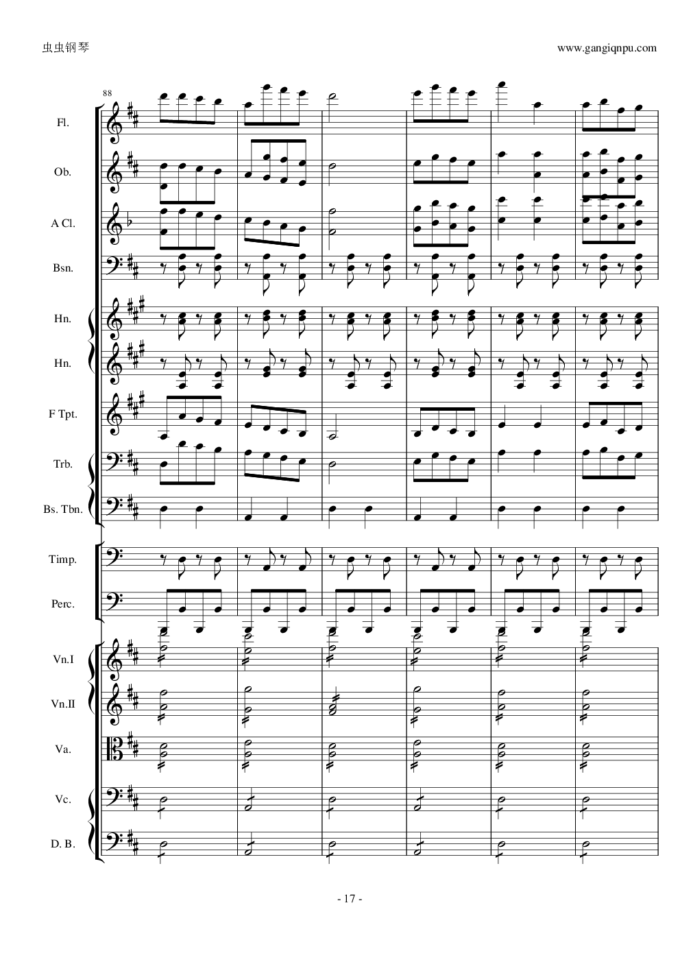 天堂与地狱序曲原版扒谱