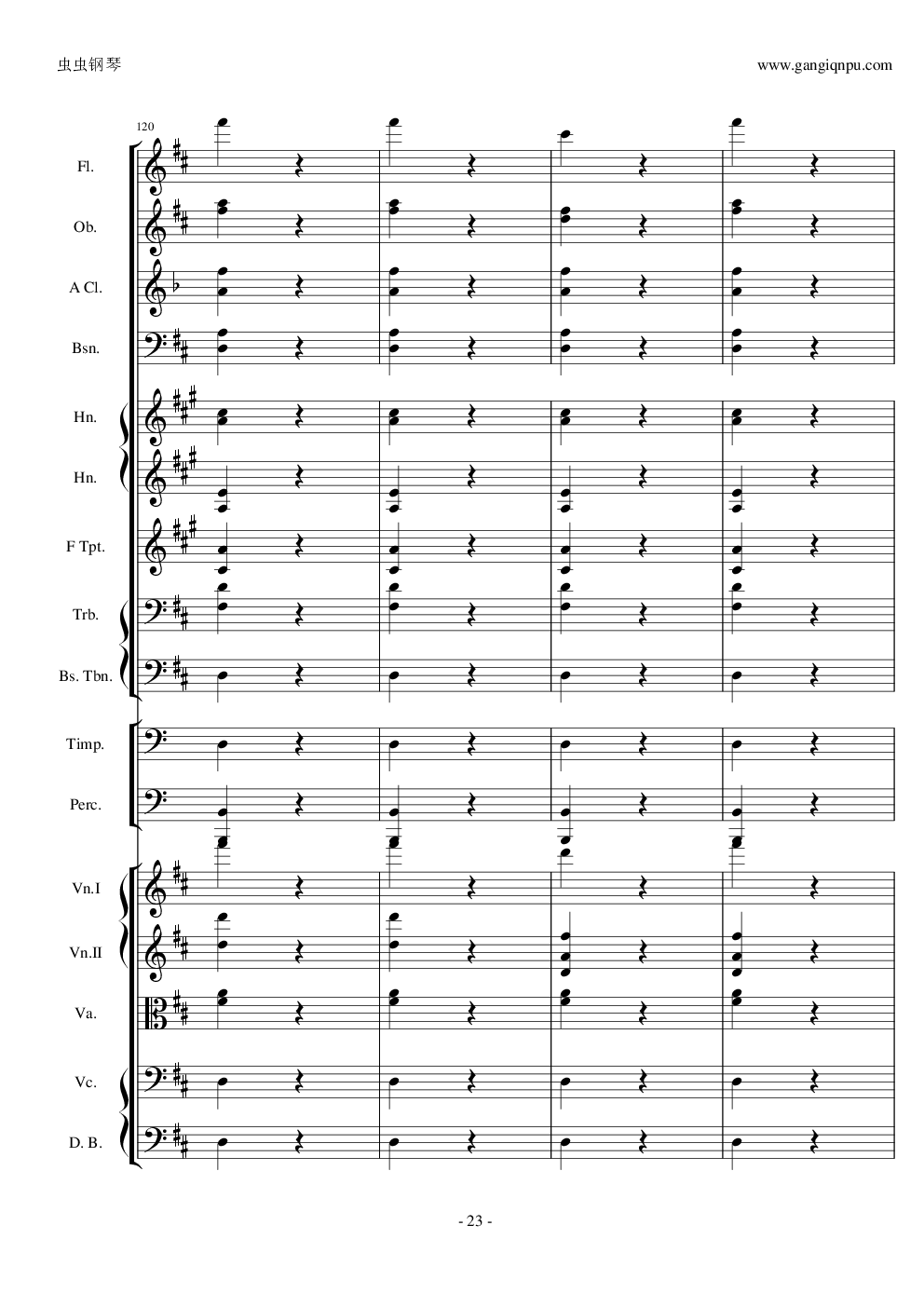 天堂与地狱序曲原版扒谱