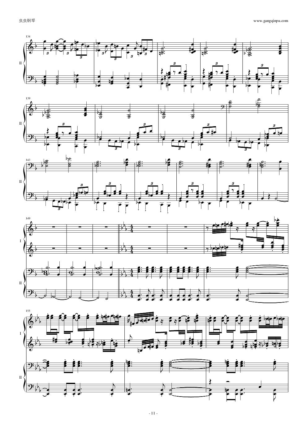 拉三第三乐章，41页双钢琴——最难钢琴曲