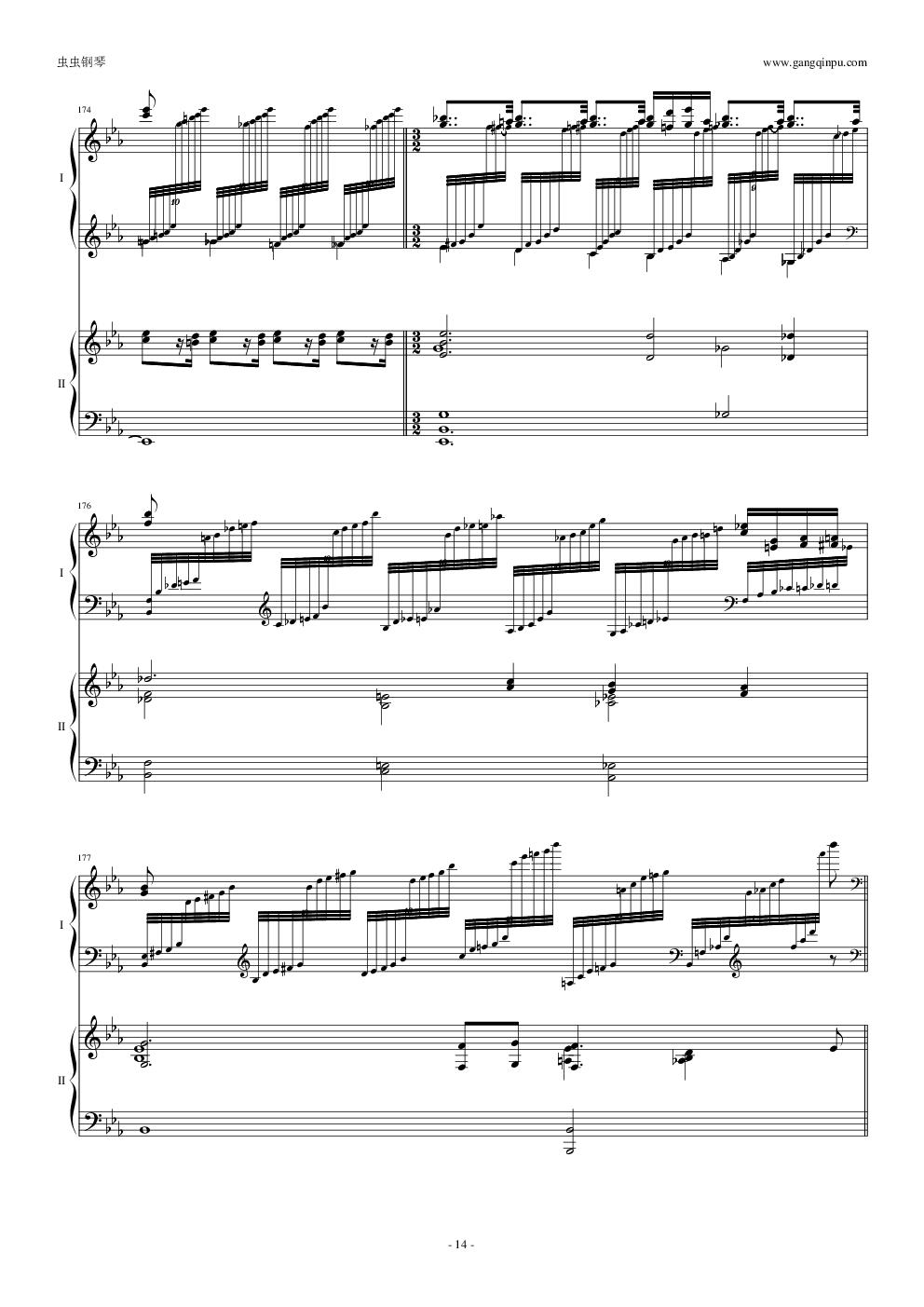 拉三第三乐章，41页双钢琴——最难钢琴曲