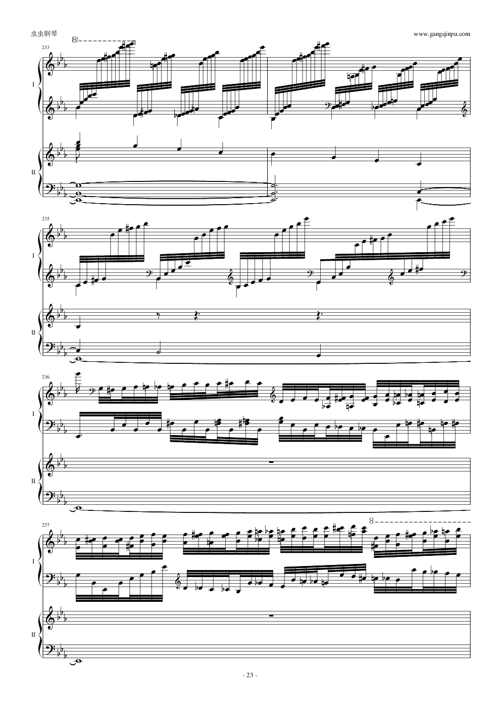 拉三第三乐章，41页双钢琴——最难钢琴曲