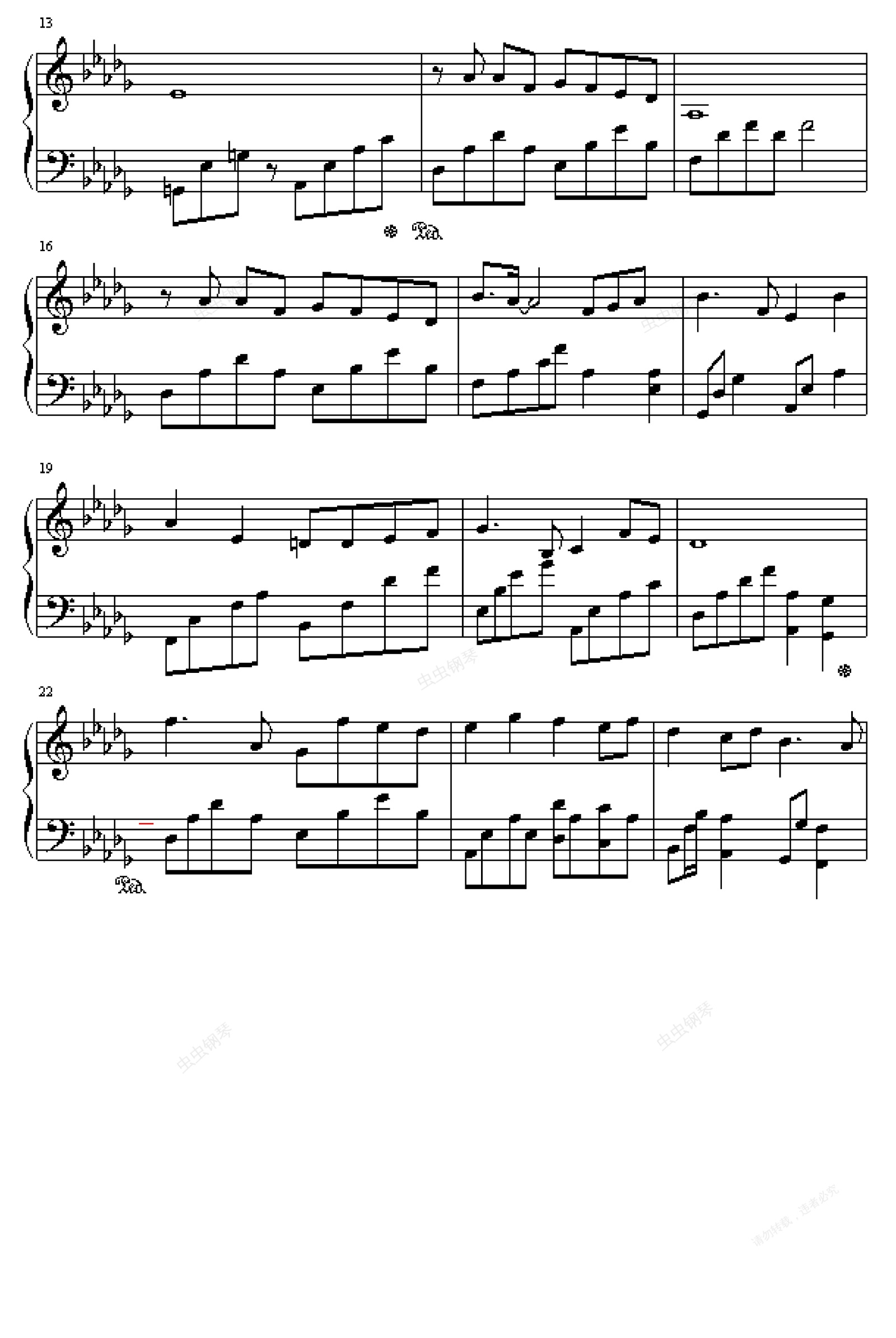 天堂-演奏版钢琴谱-ice-虫虫钢琴