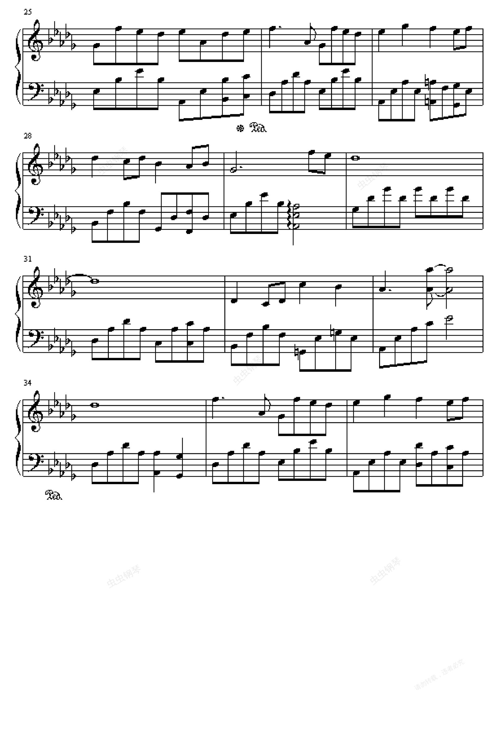 天堂-演奏版钢琴谱-ice-虫虫钢琴